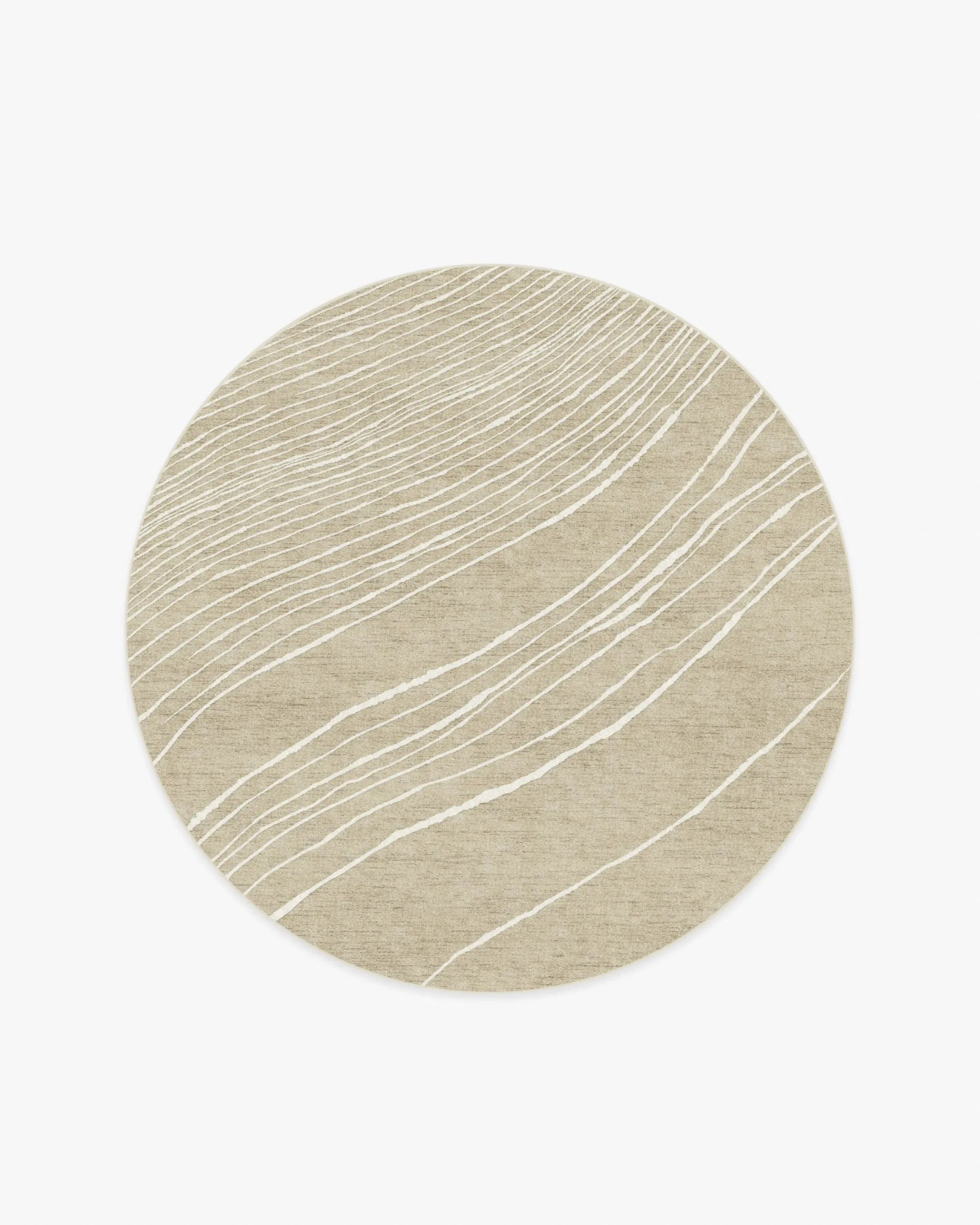 Round Area Rug Machine Washable - Stone, Ivory