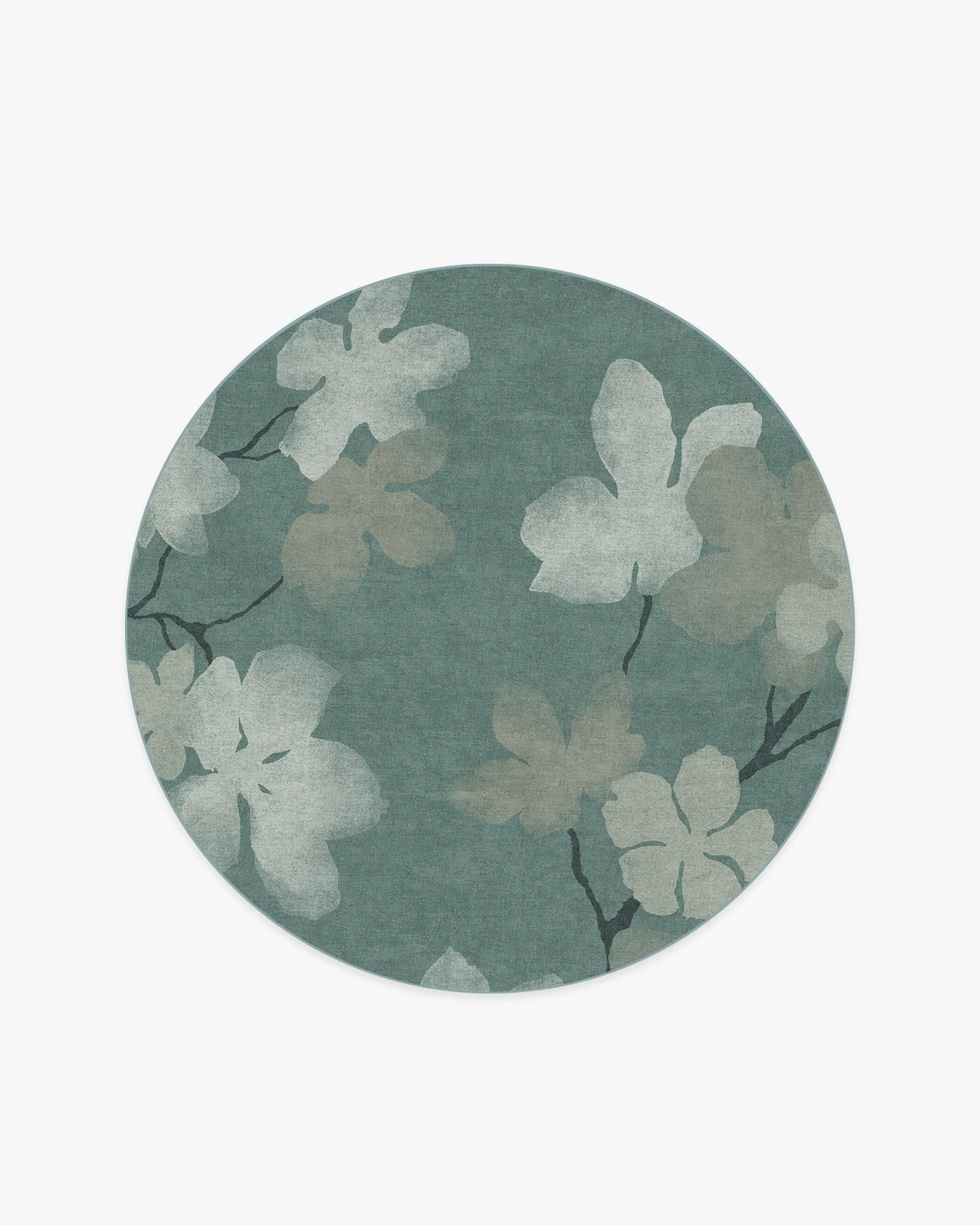 Round Area Rug Machine Washable - Teal