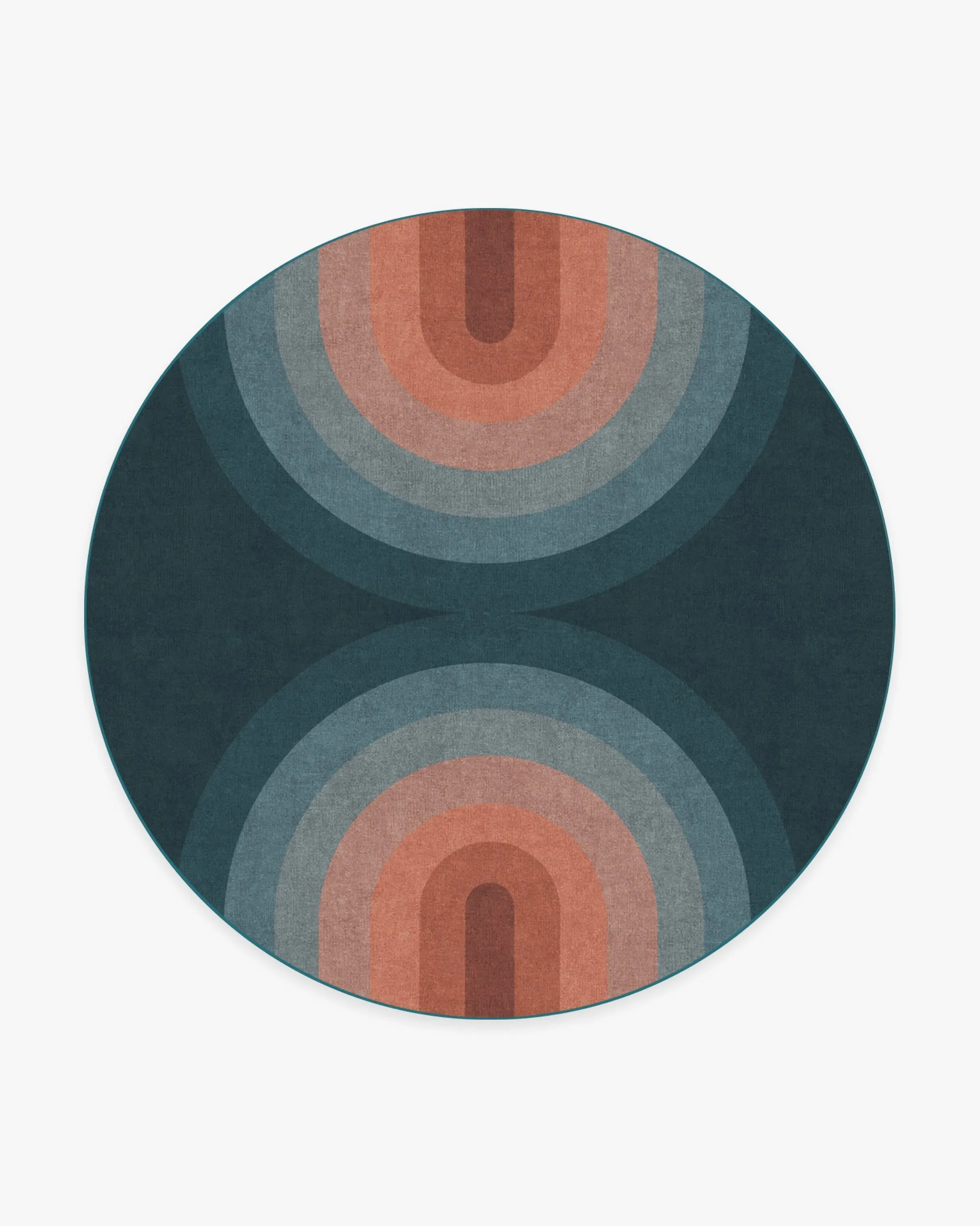 Round Area Rug Machine Washable - Teal