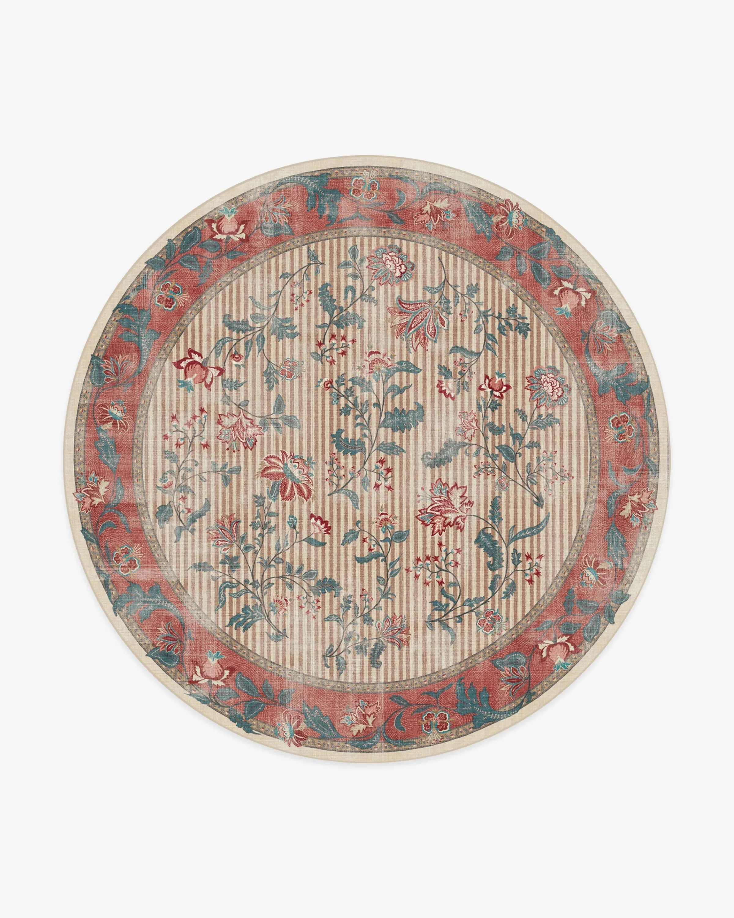 Round Area Rug Machine Washable - Teal