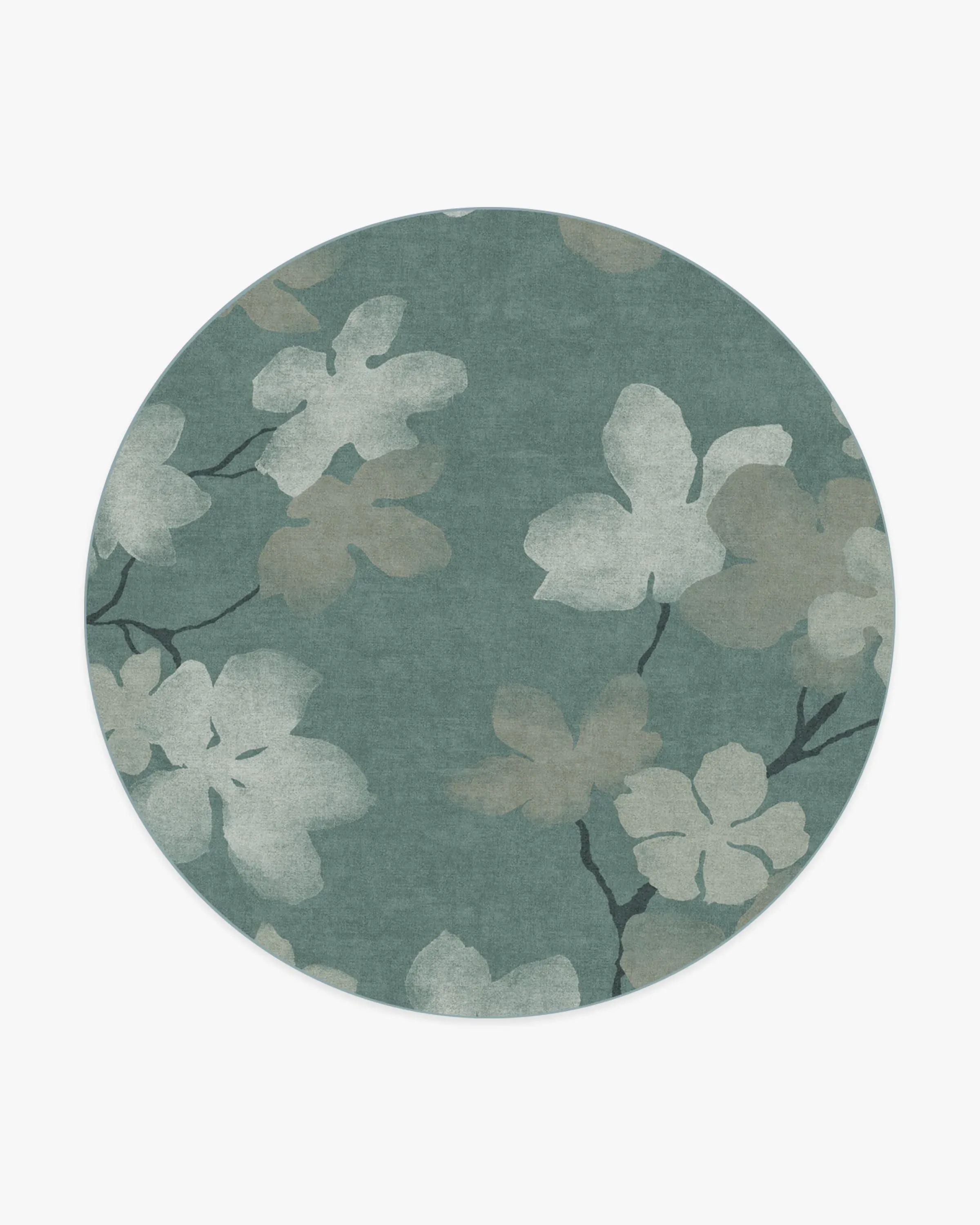 Round Area Rug Machine Washable - Teal