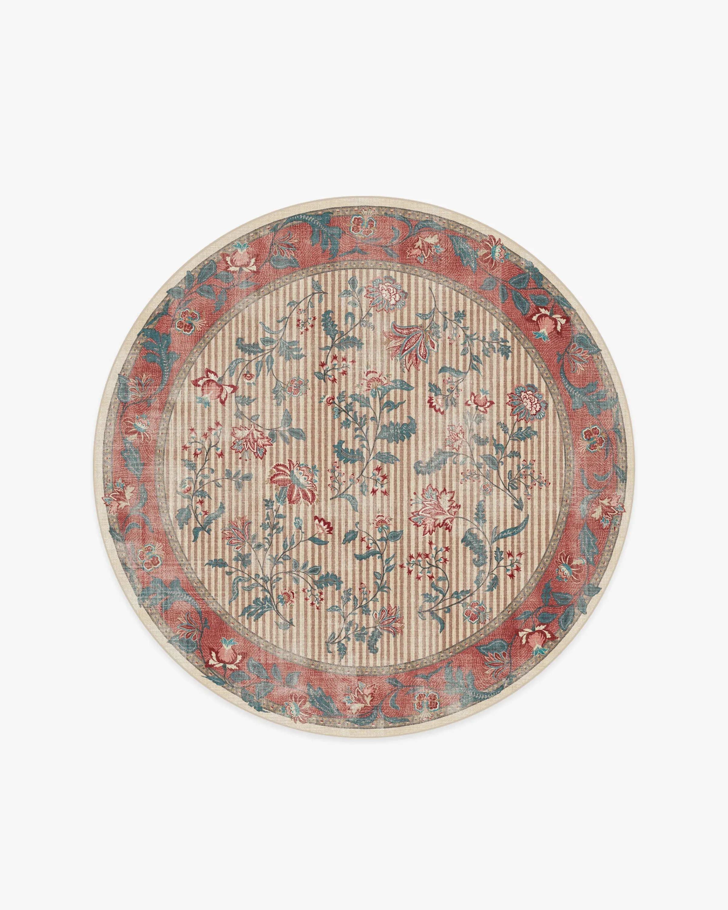 Round Area Rug Machine Washable - Teal