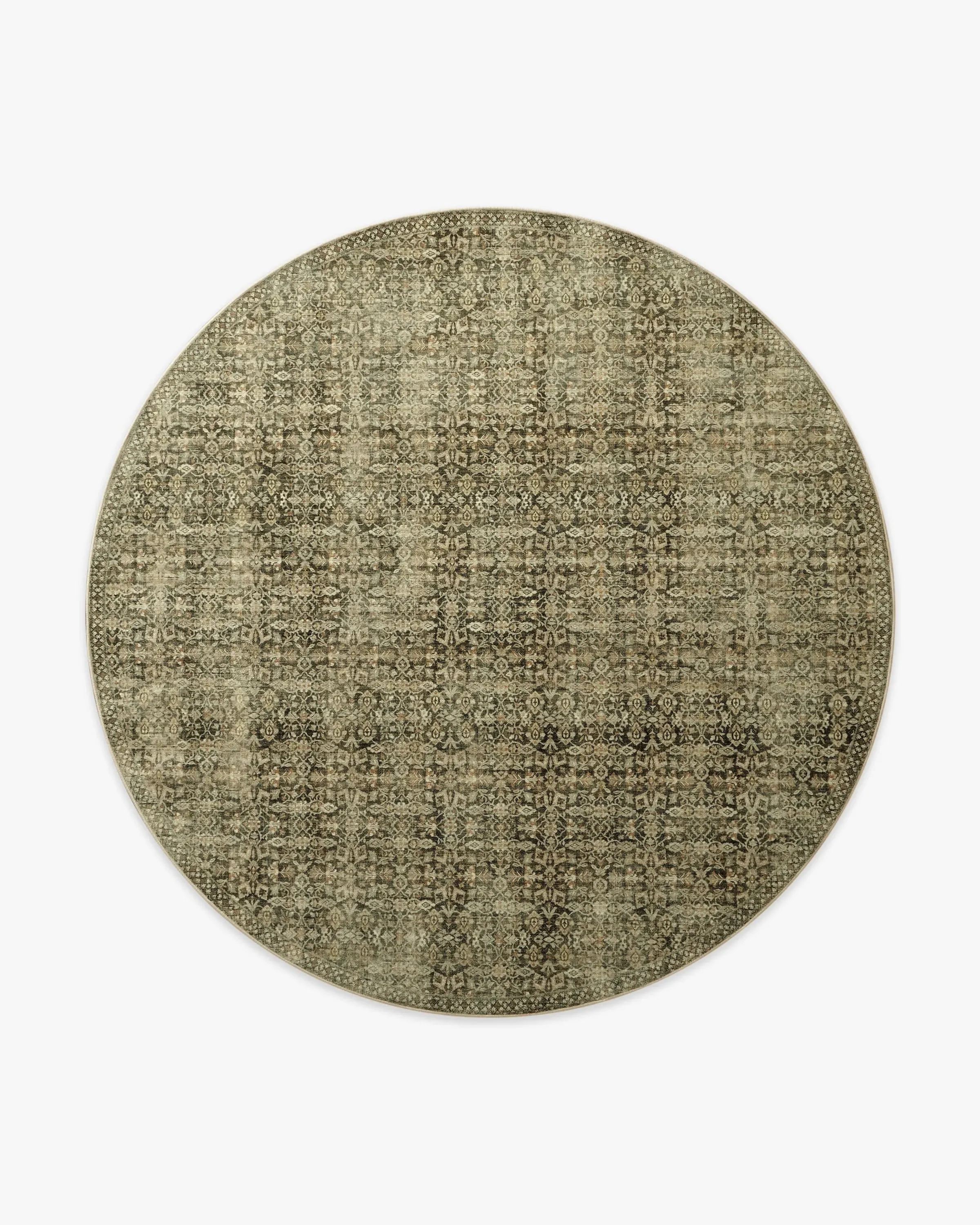 Round Area Rug Machine Washable - Wheat