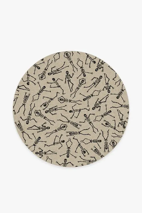Round Area Rug Machine Washable - White, Chenille