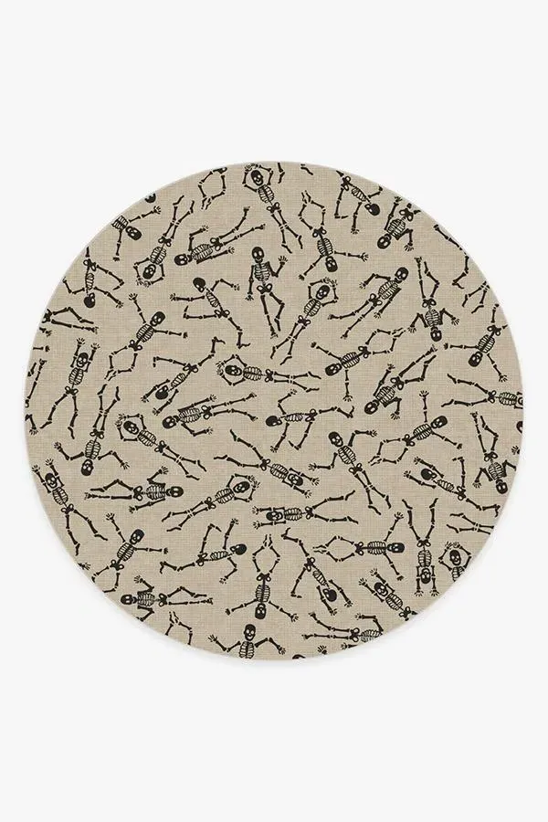 Round Area Rug Machine Washable - White, Chenille