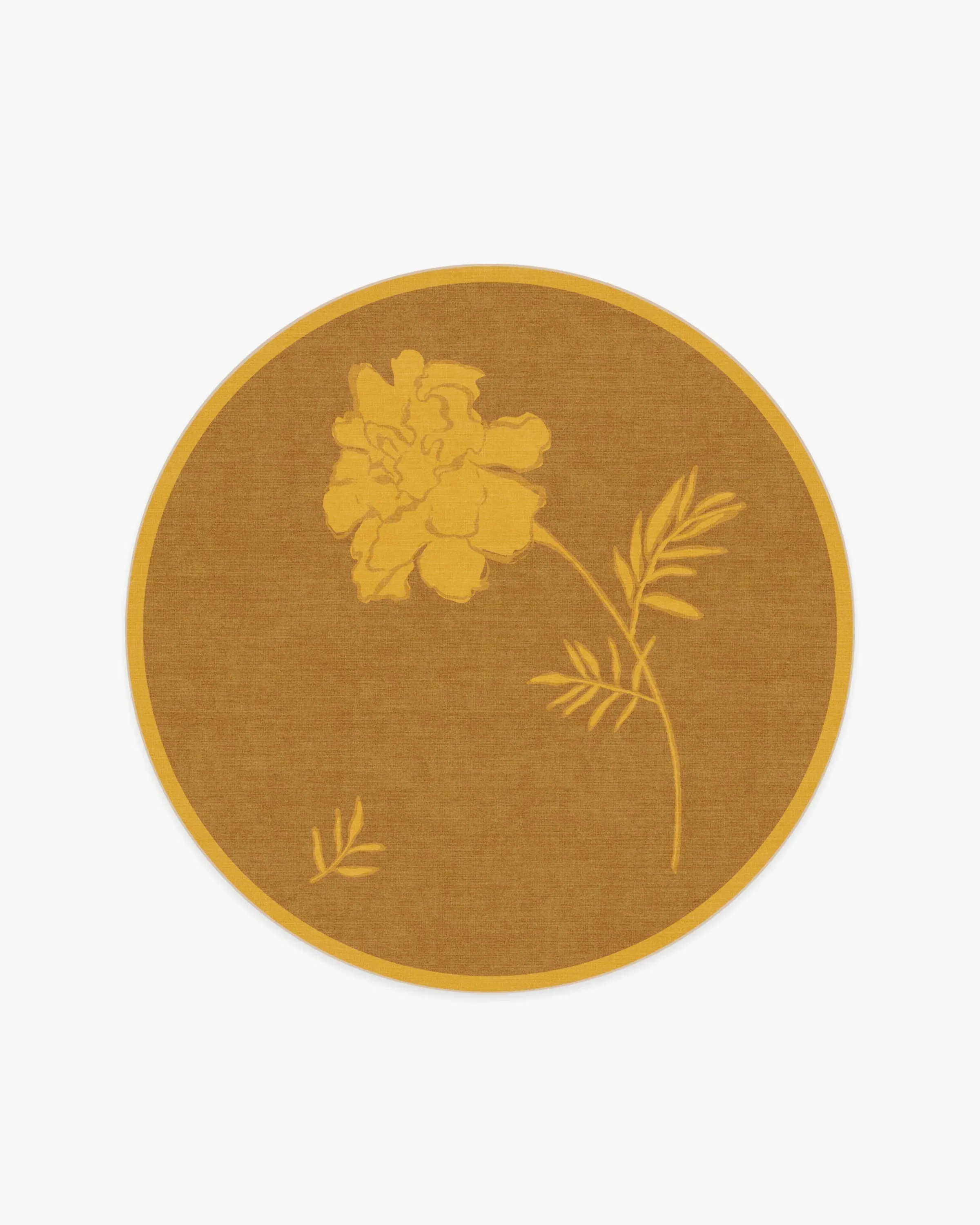Round Area Rug Machine Washable - Yellow