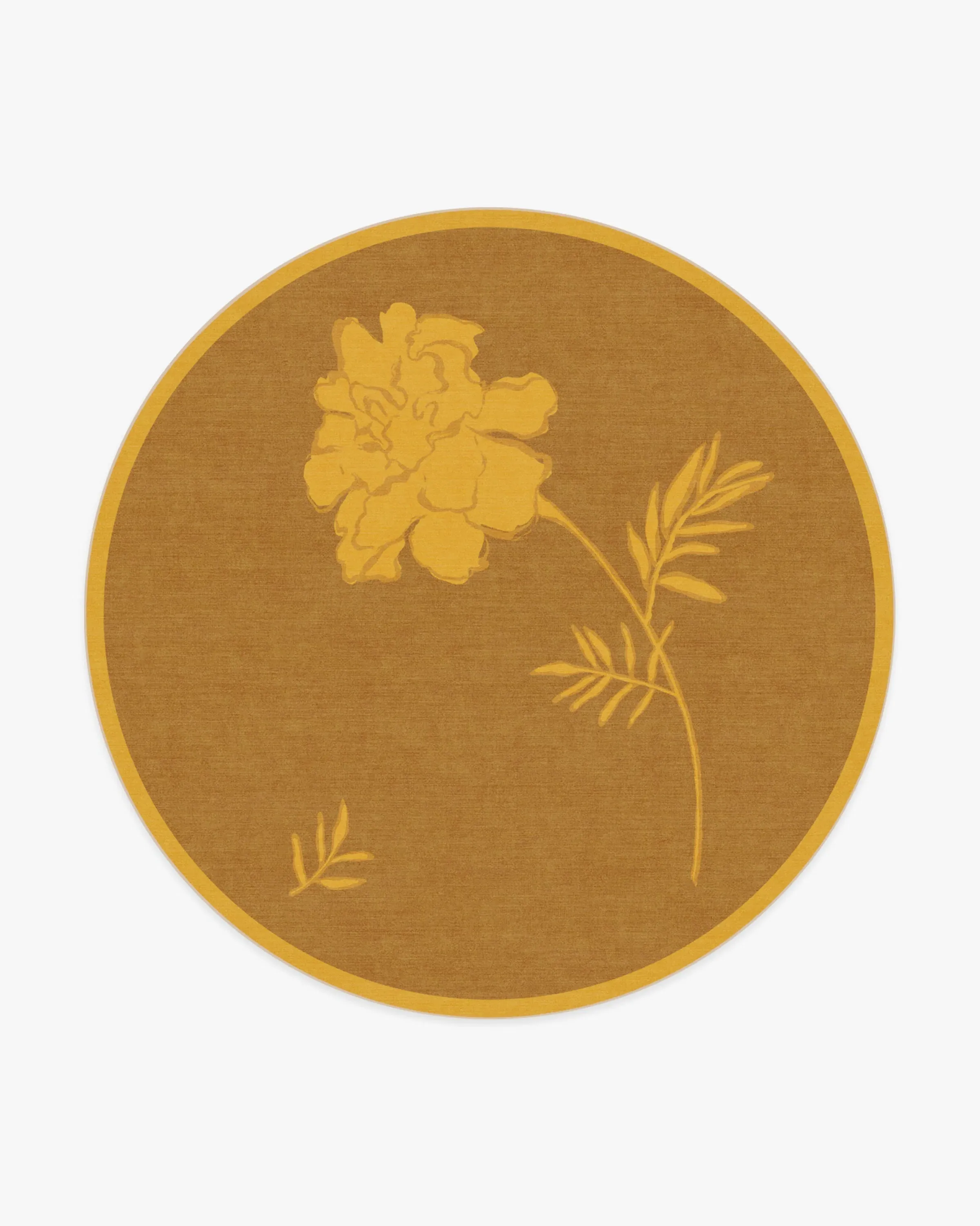Round Area Rug Machine Washable - Yellow