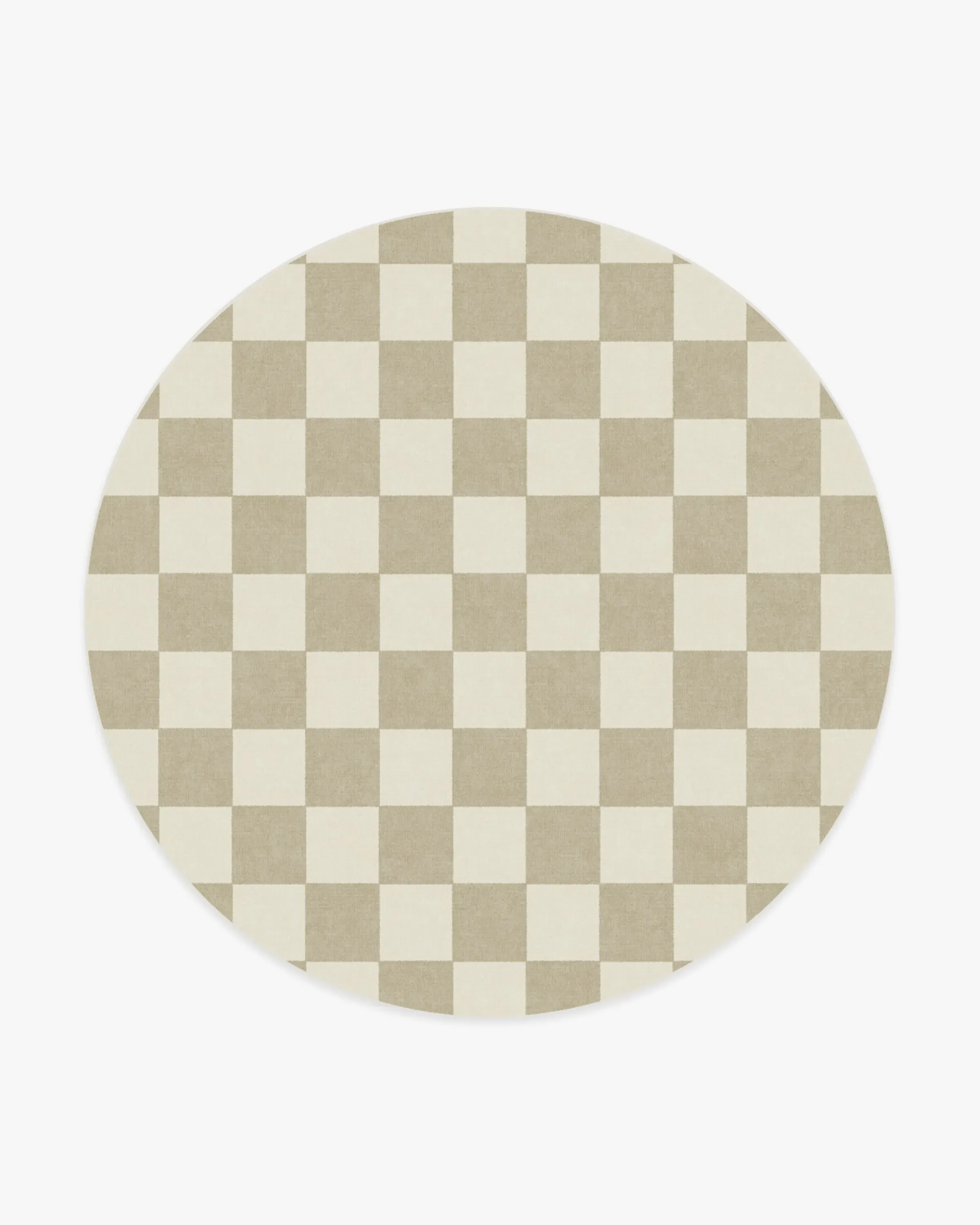 Round Checkered Rug Machine Washable - Stone