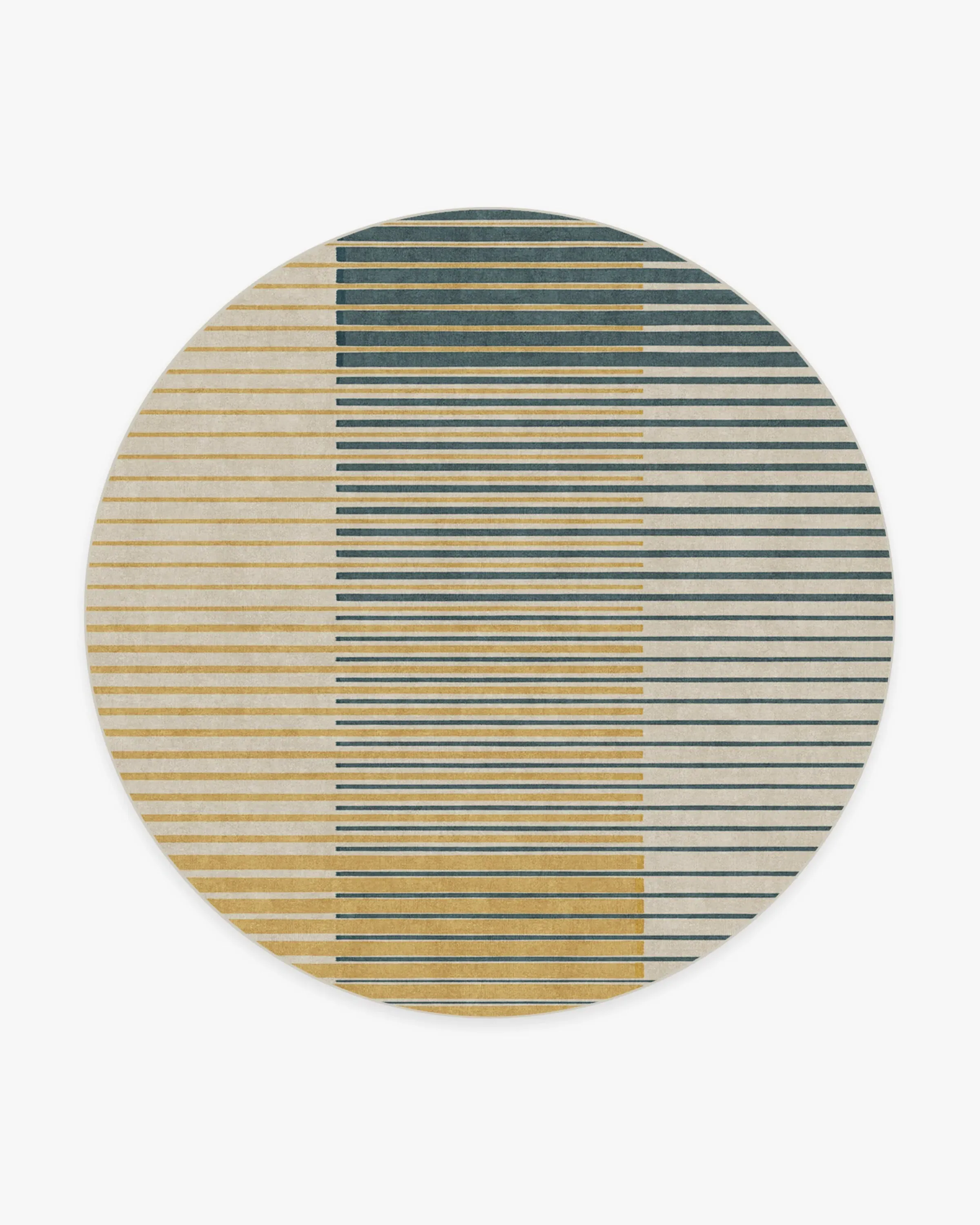 Round Flatwoven Area Rug Machine Washable - Teal
