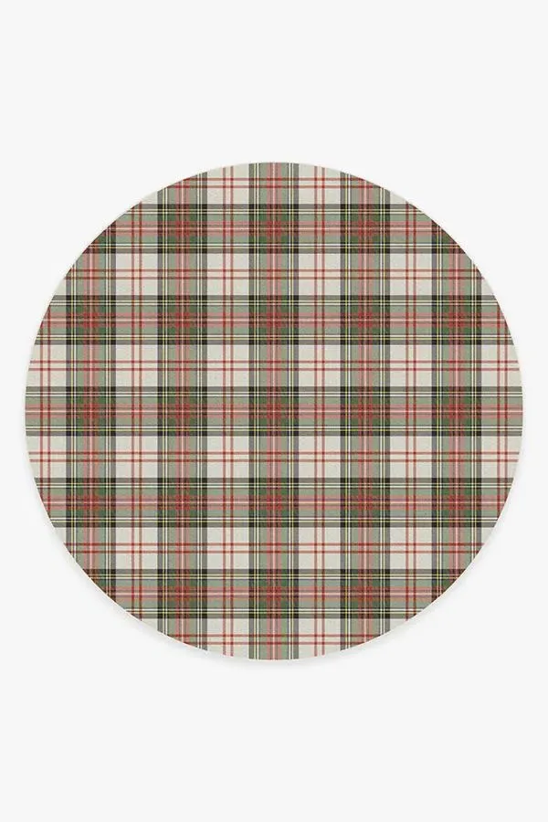 Round Flatwoven Rug Machine Washable - Red