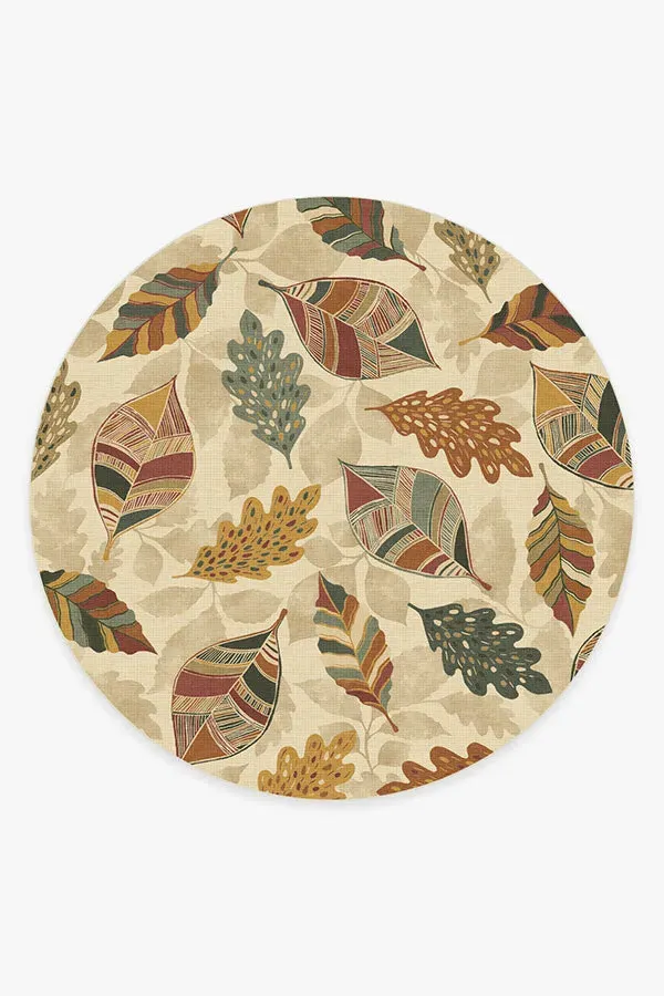 Round Machine Washable Area Rug - Amber, Chenille