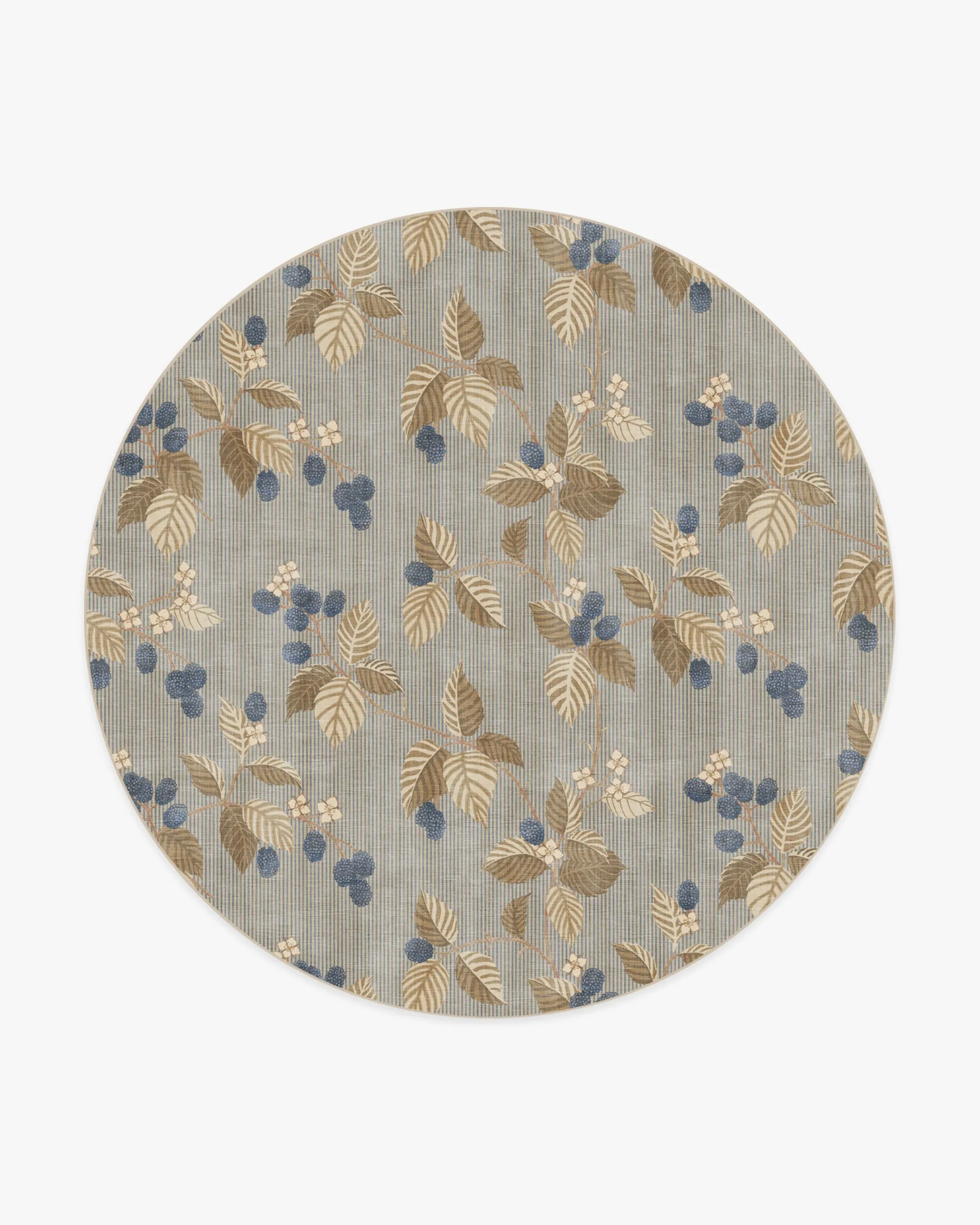 Round Machine Washable Area Rug - Azure & Fawn