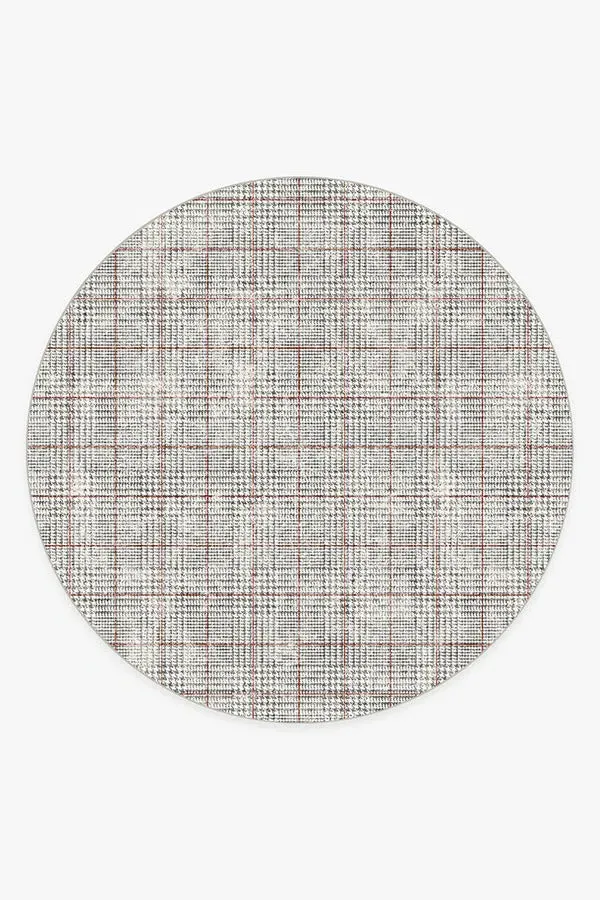 Round Machine Washable Area Rug - Black & White
