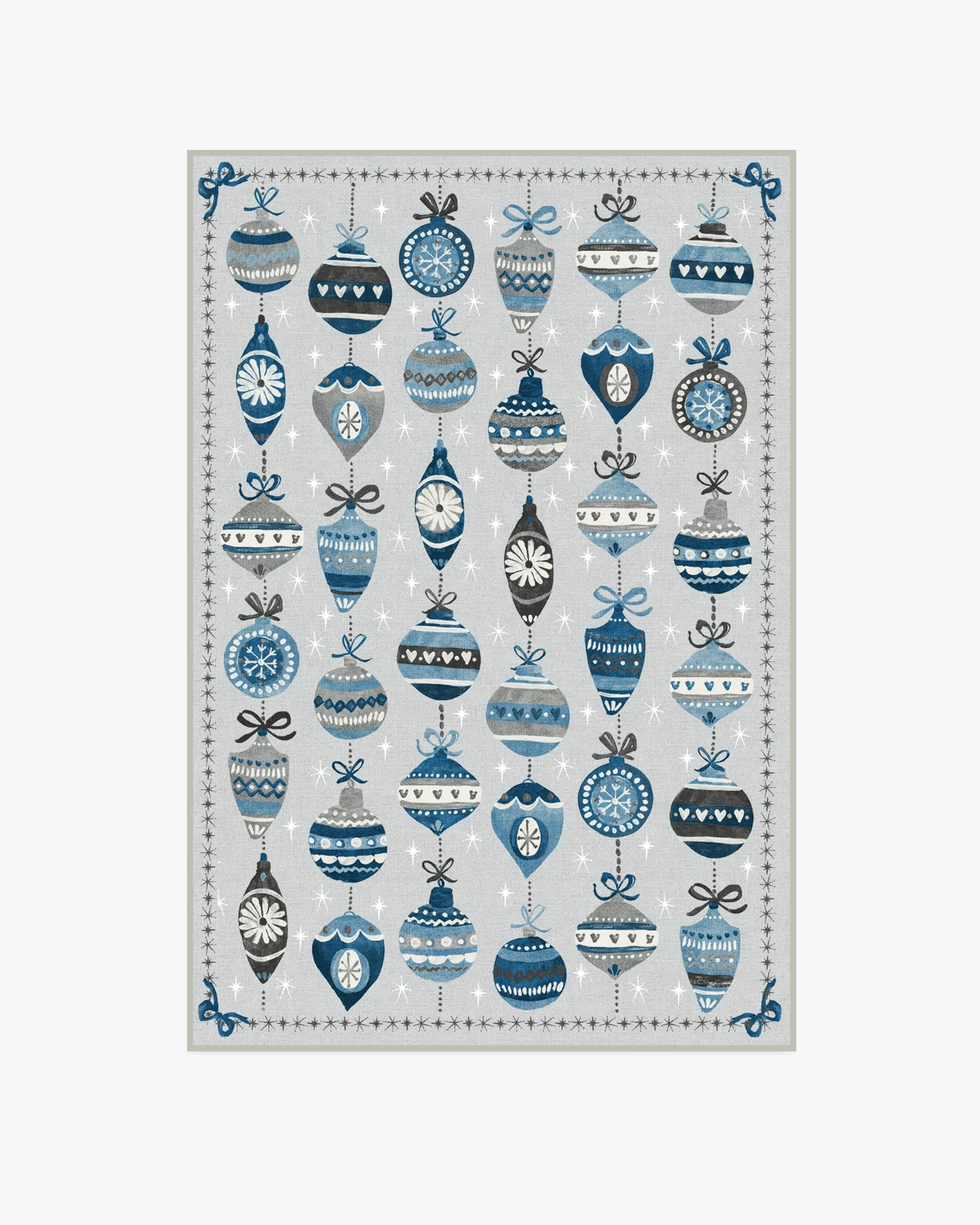 Round Machine Washable Area Rug - Blue, Flatwoven