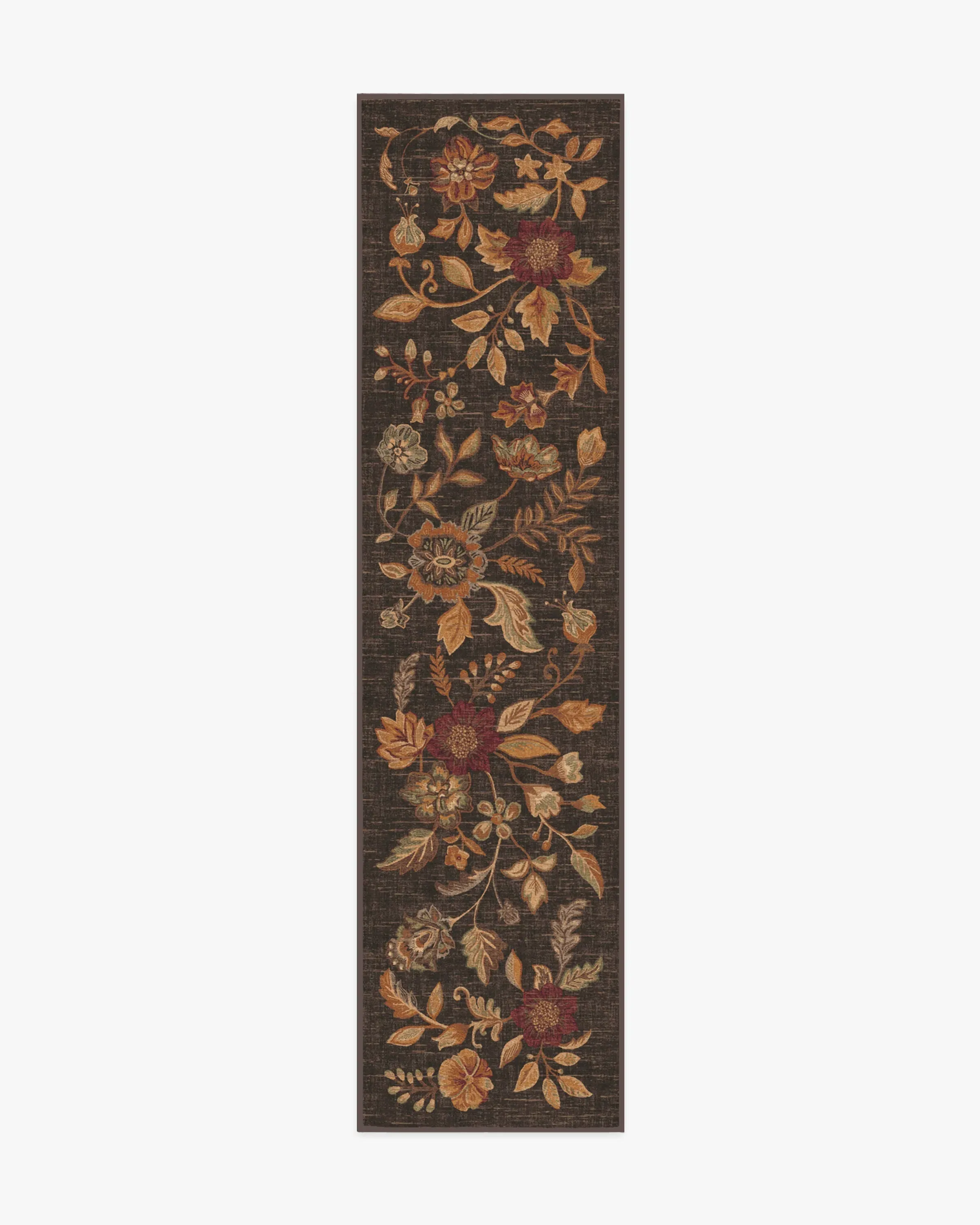 Round Machine Washable Area Rug - Brown