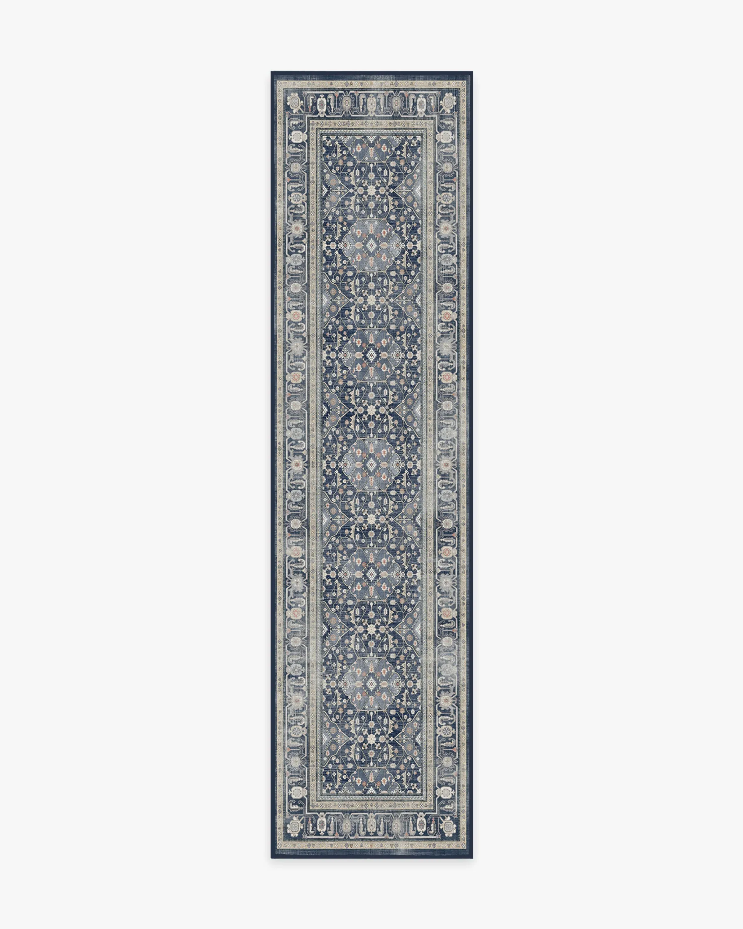 Round Machine Washable Area Rug - Dusk Blue