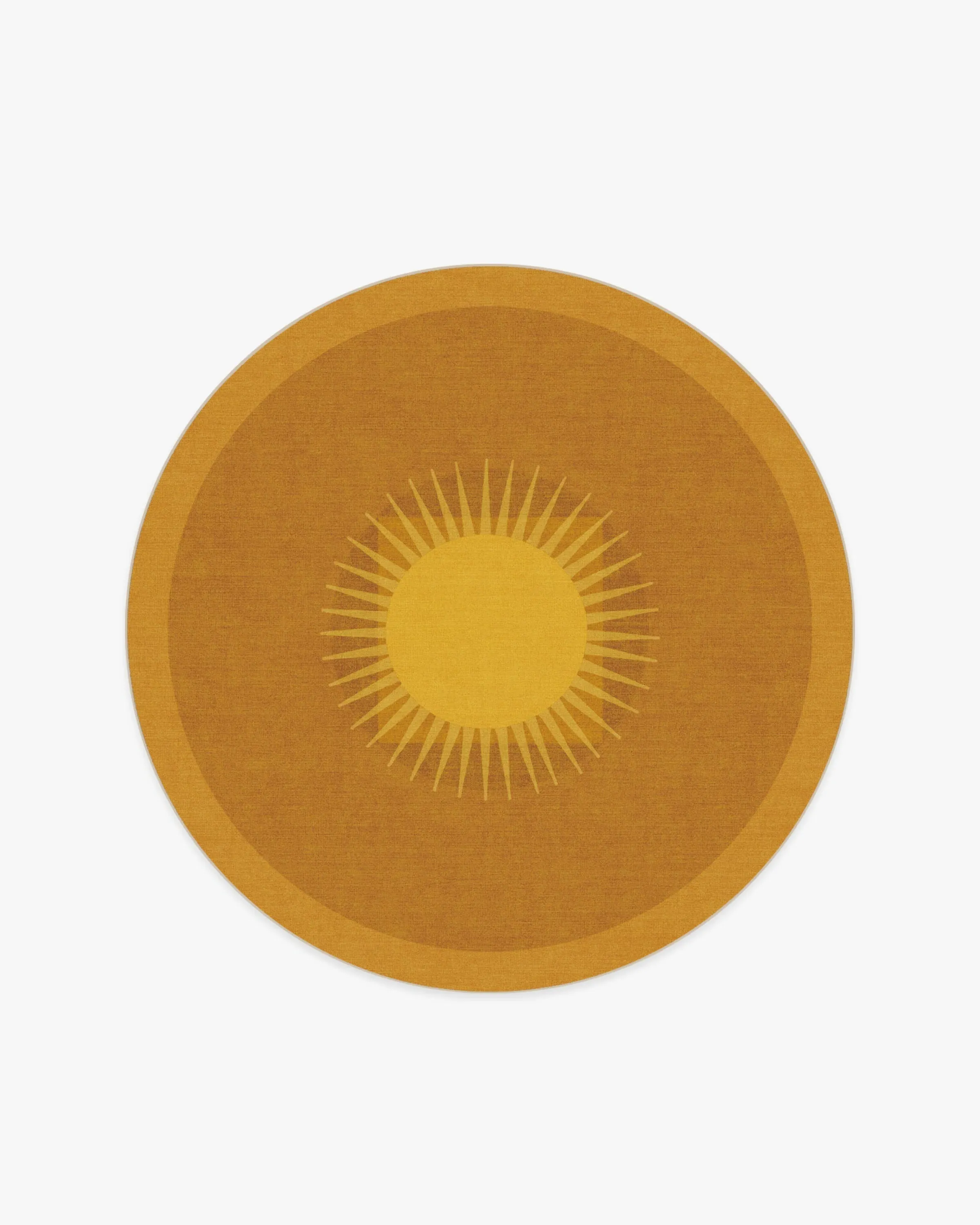 Round Machine Washable Area Rug - Gold