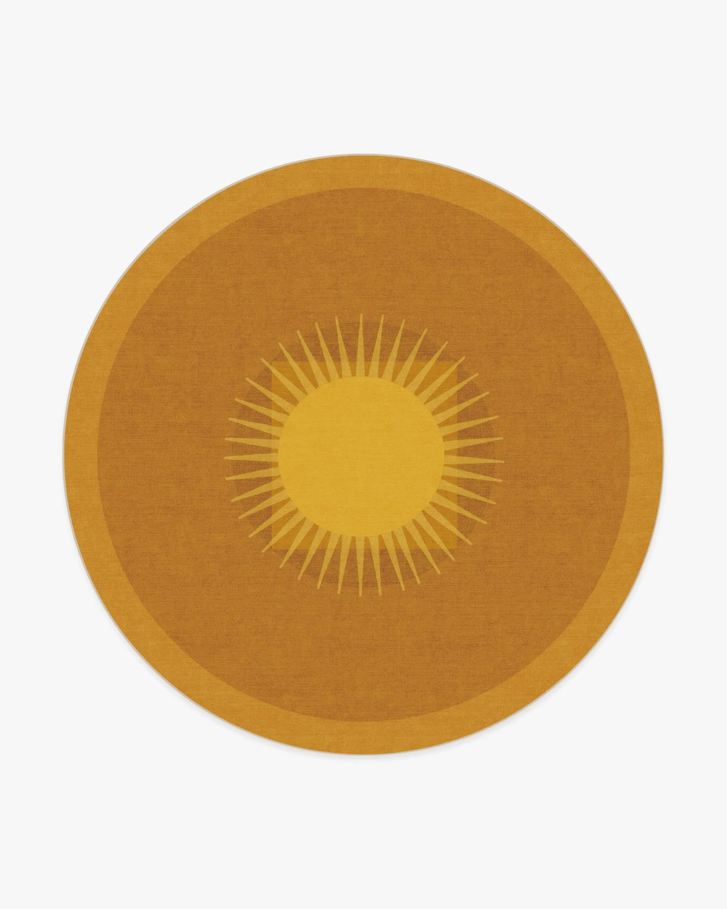 Round Machine Washable Area Rug - Gold