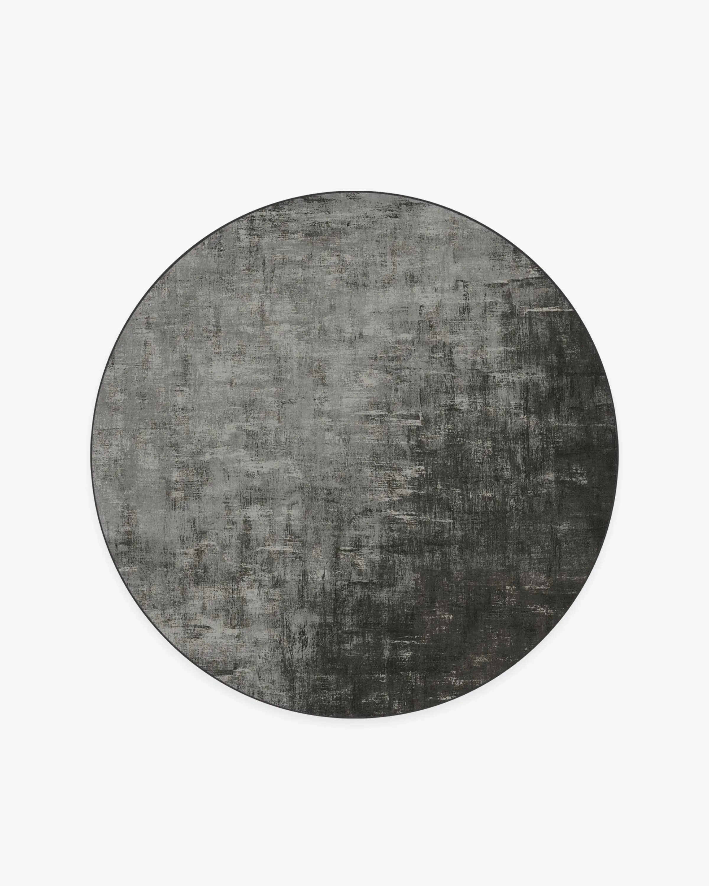 Round Machine Washable Area Rug - Grey