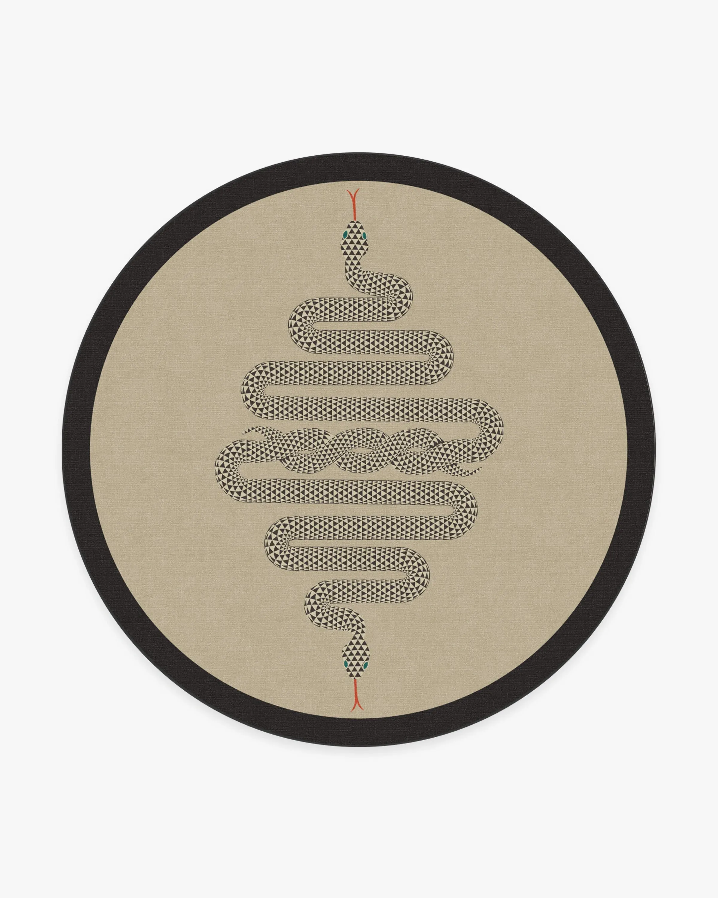 Round Machine Washable Area Rug - Ivory, Neutral