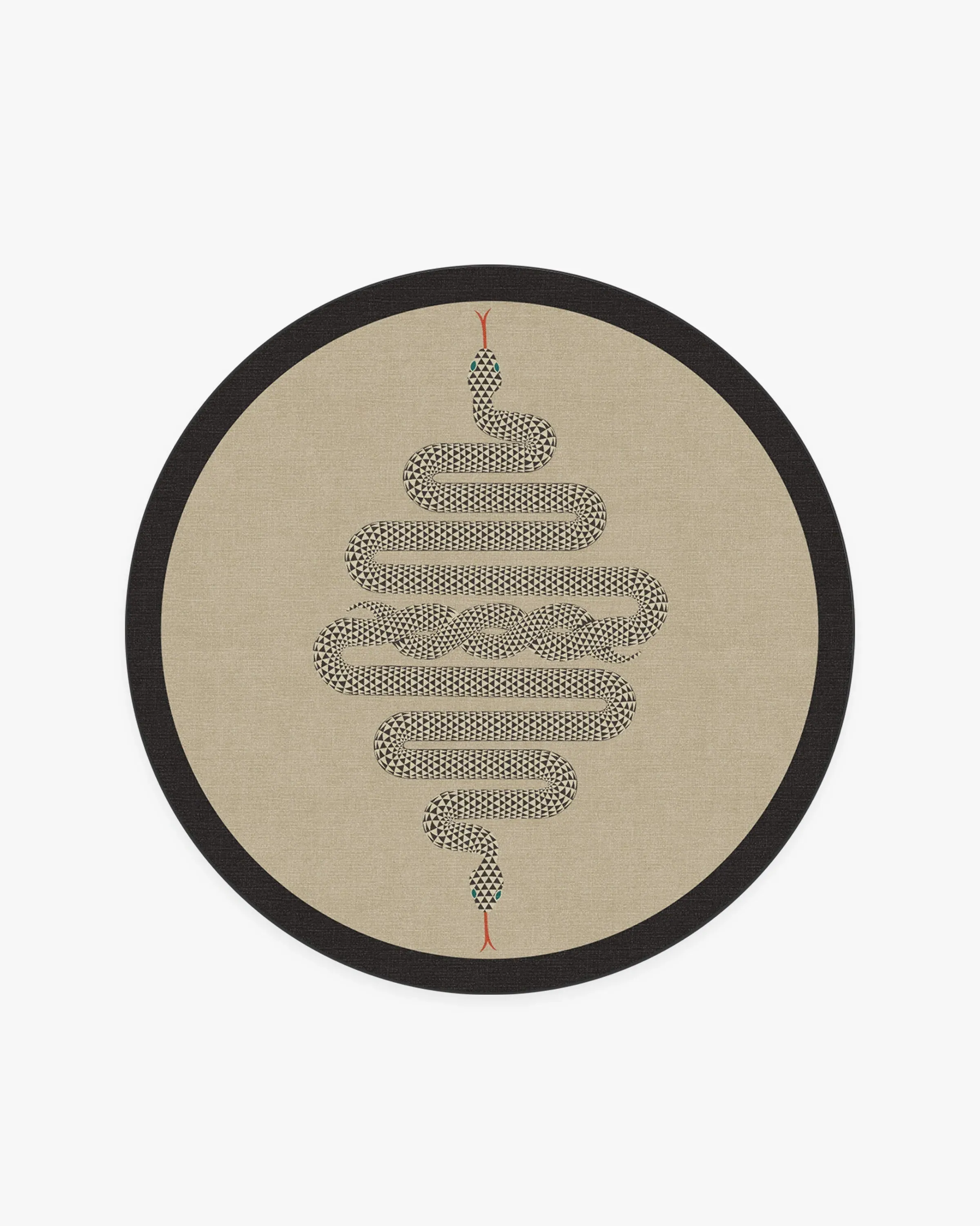 Round Machine Washable Area Rug - Ivory, Neutral