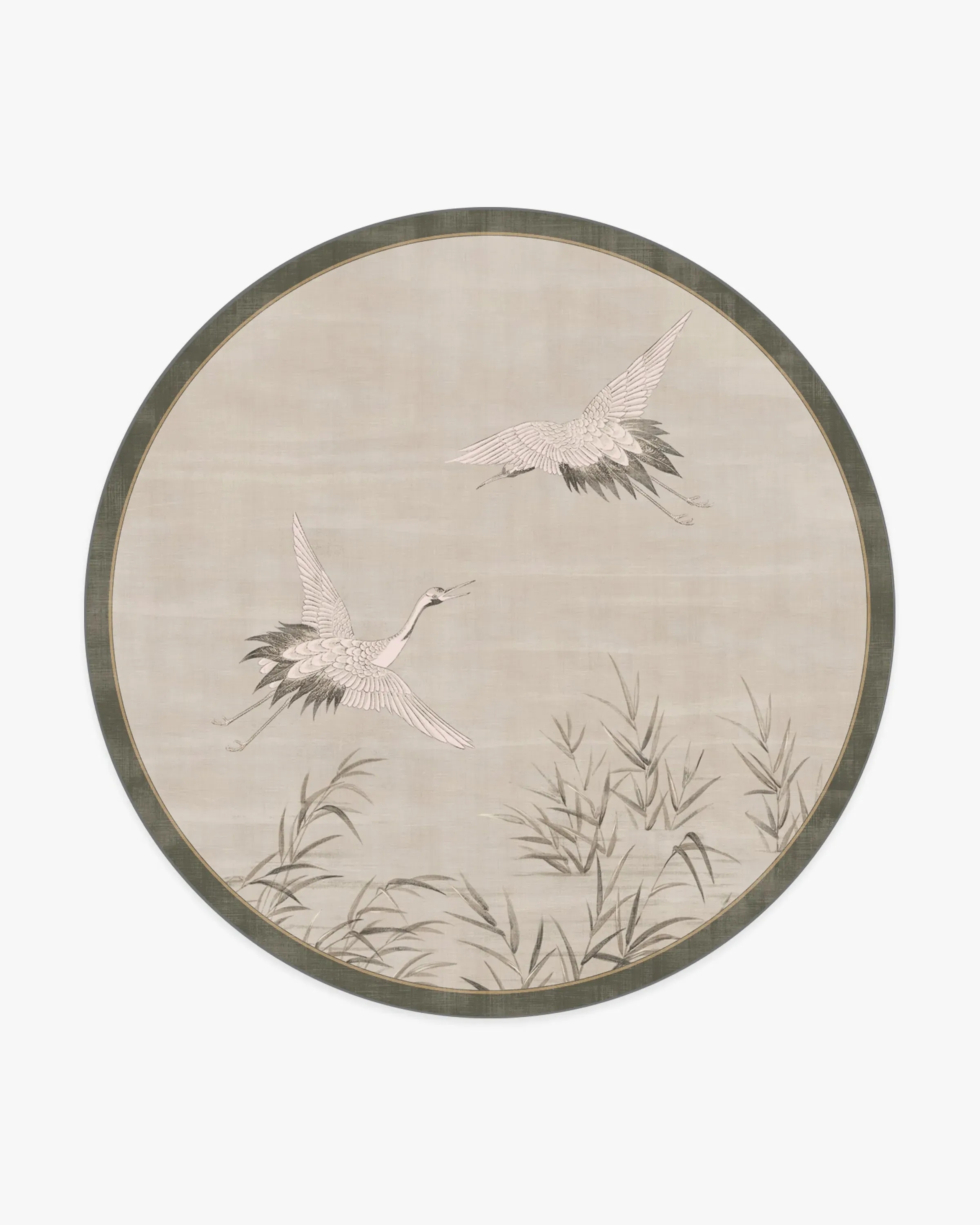 Round Machine Washable Area Rug - Natural Stone