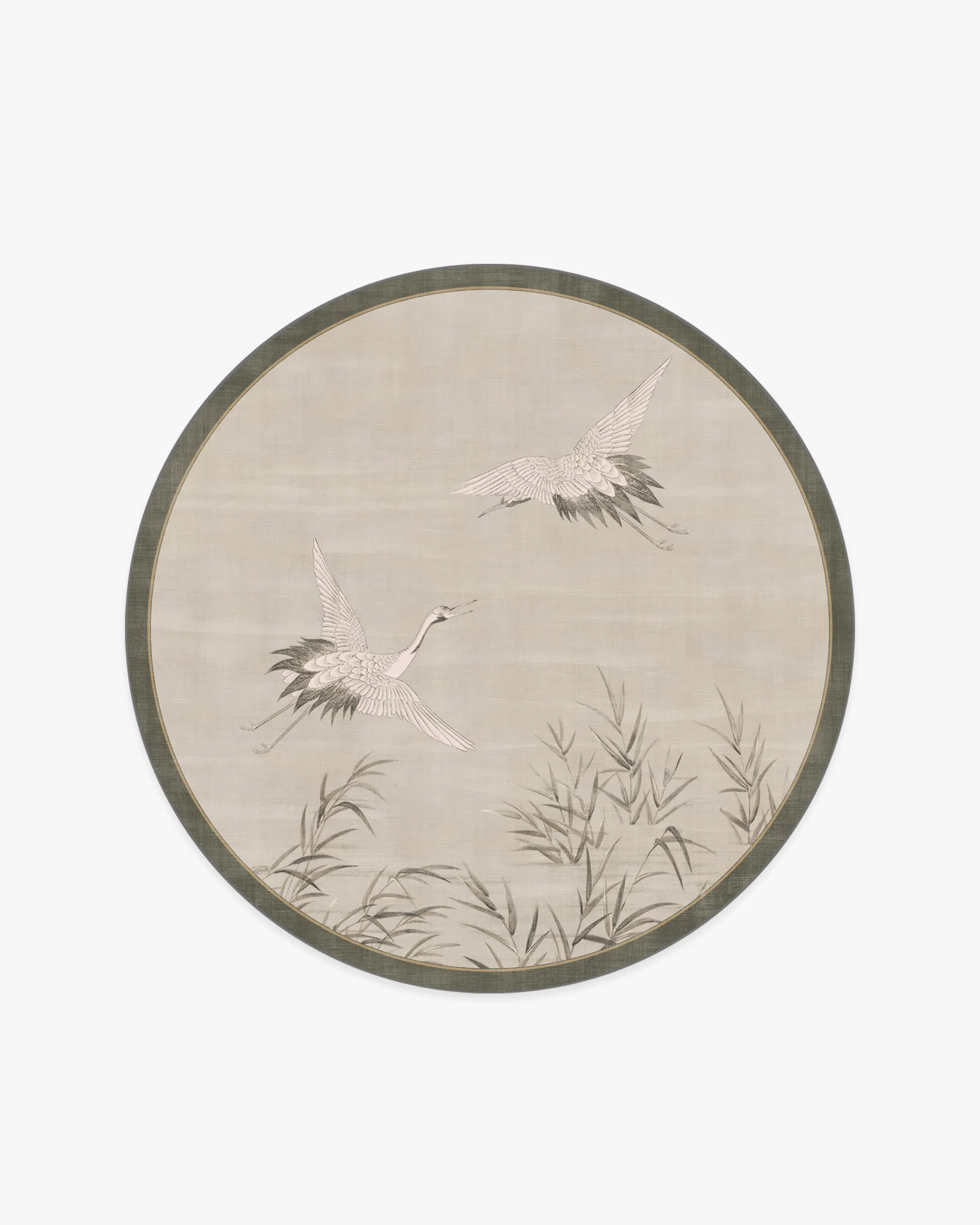 Round Machine Washable Area Rug - Natural Stone