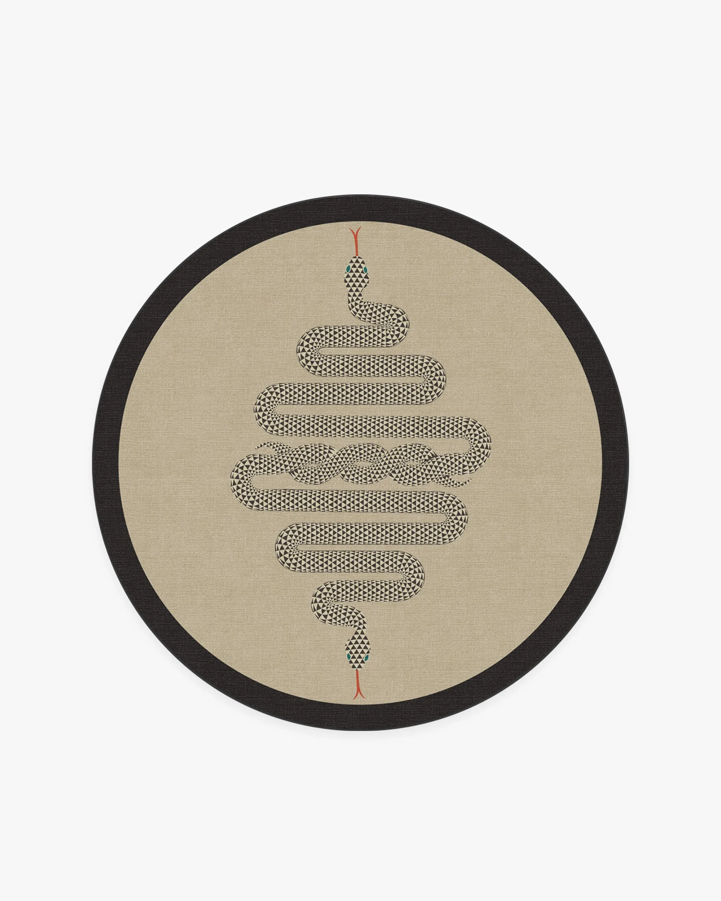 Round Machine Washable Area Rug - Neutral