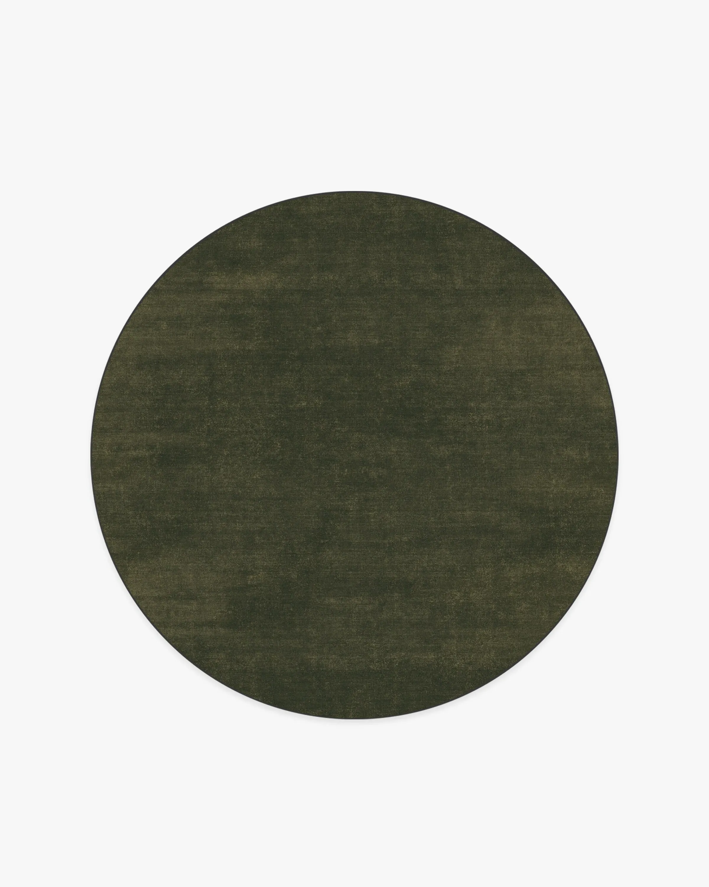 Round Machine Washable Area Rug - Olive Green