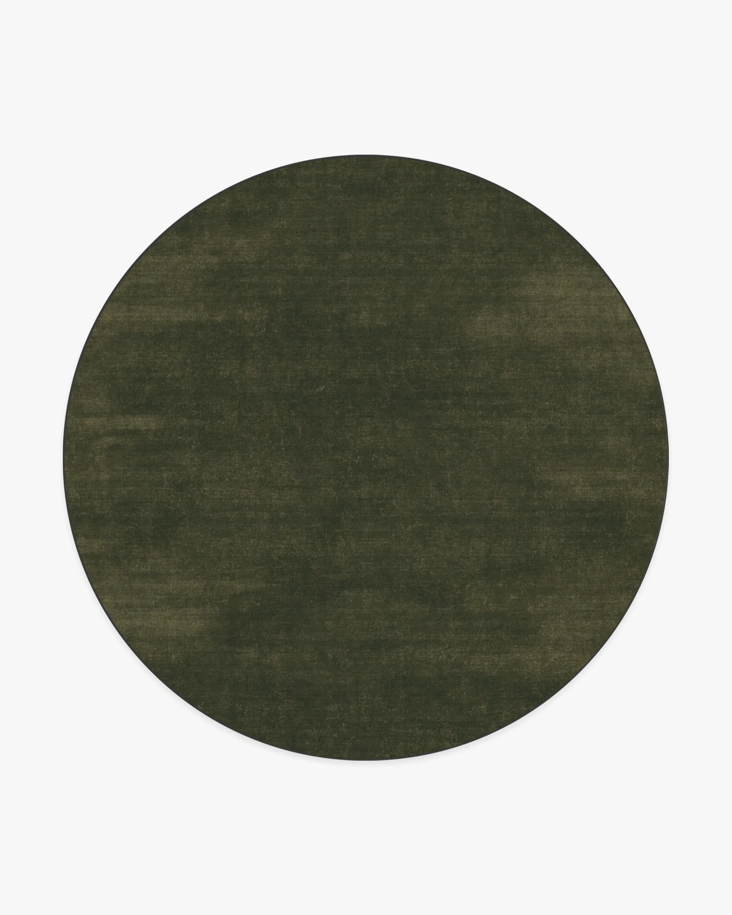 Round Machine Washable Area Rug - Olive Green