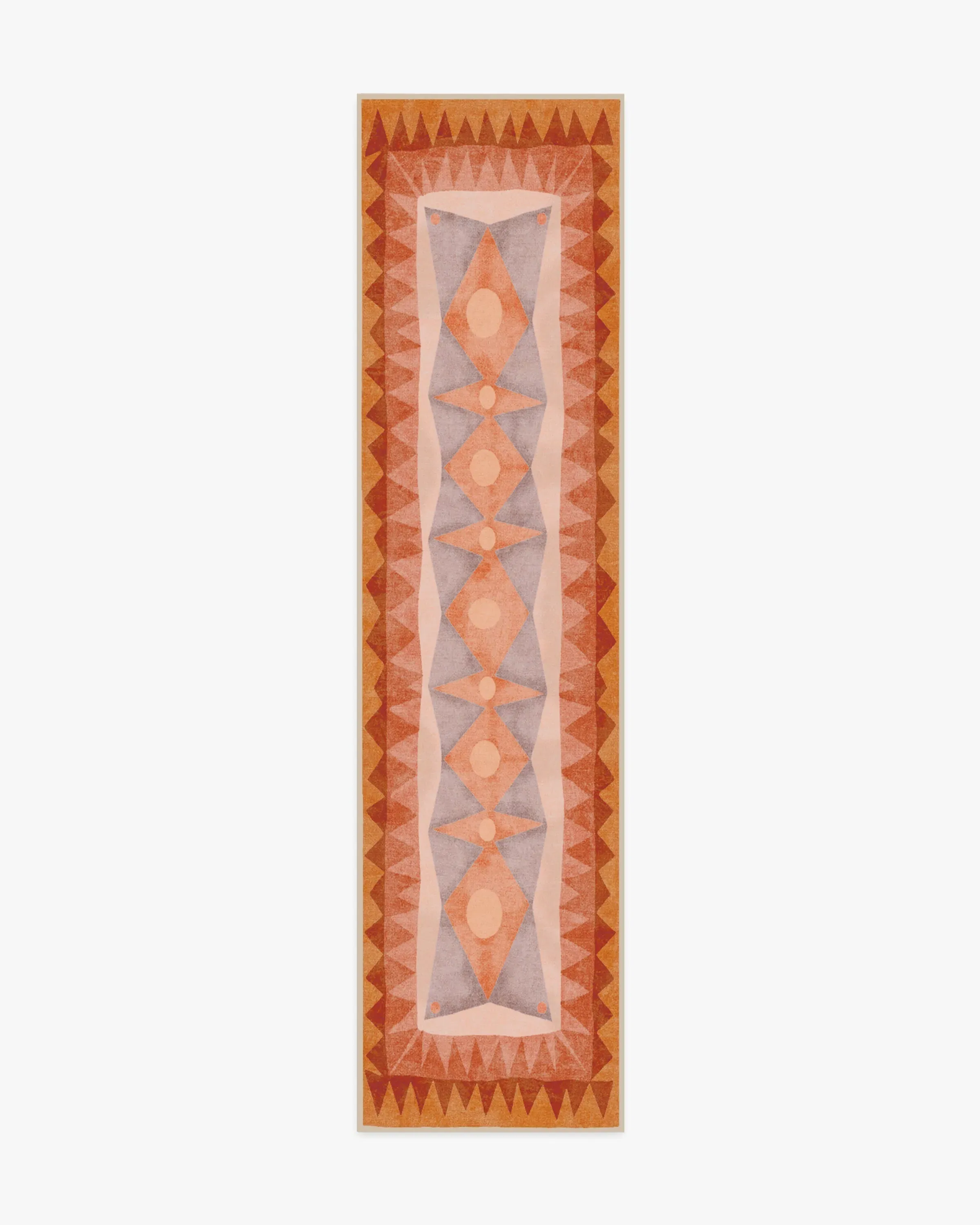 Round Machine Washable Area Rug - Orange