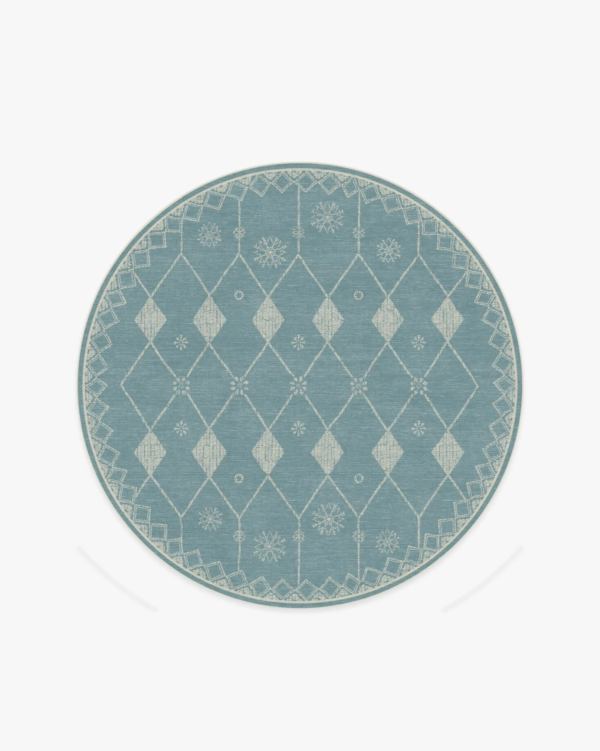 Round Machine Washable Area Rug - Pale Blue