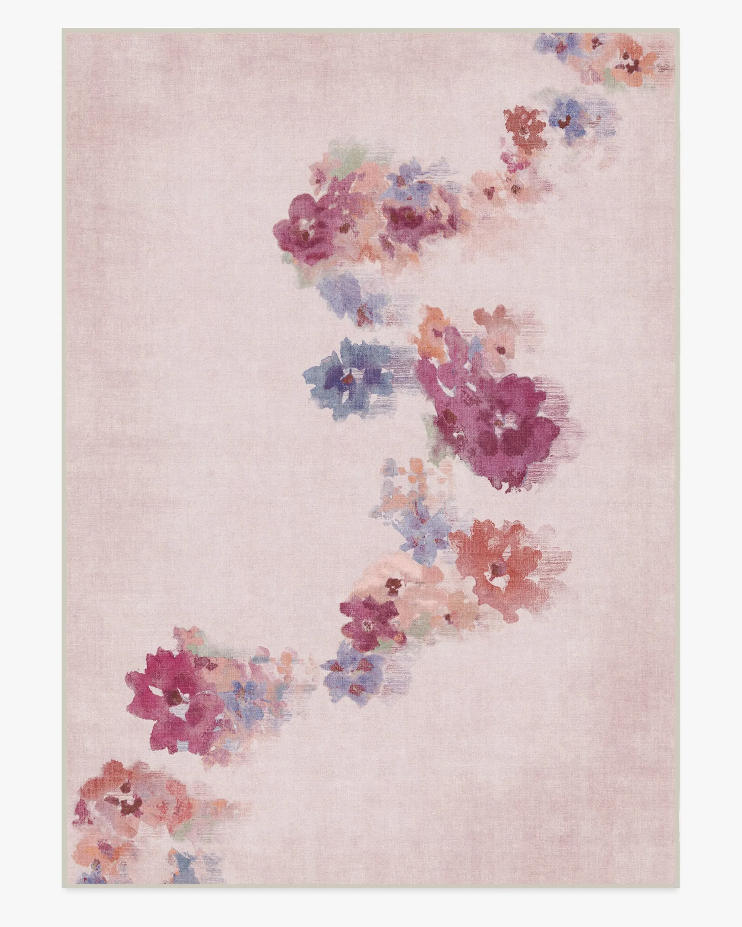Round Machine Washable Area Rug - Pink
