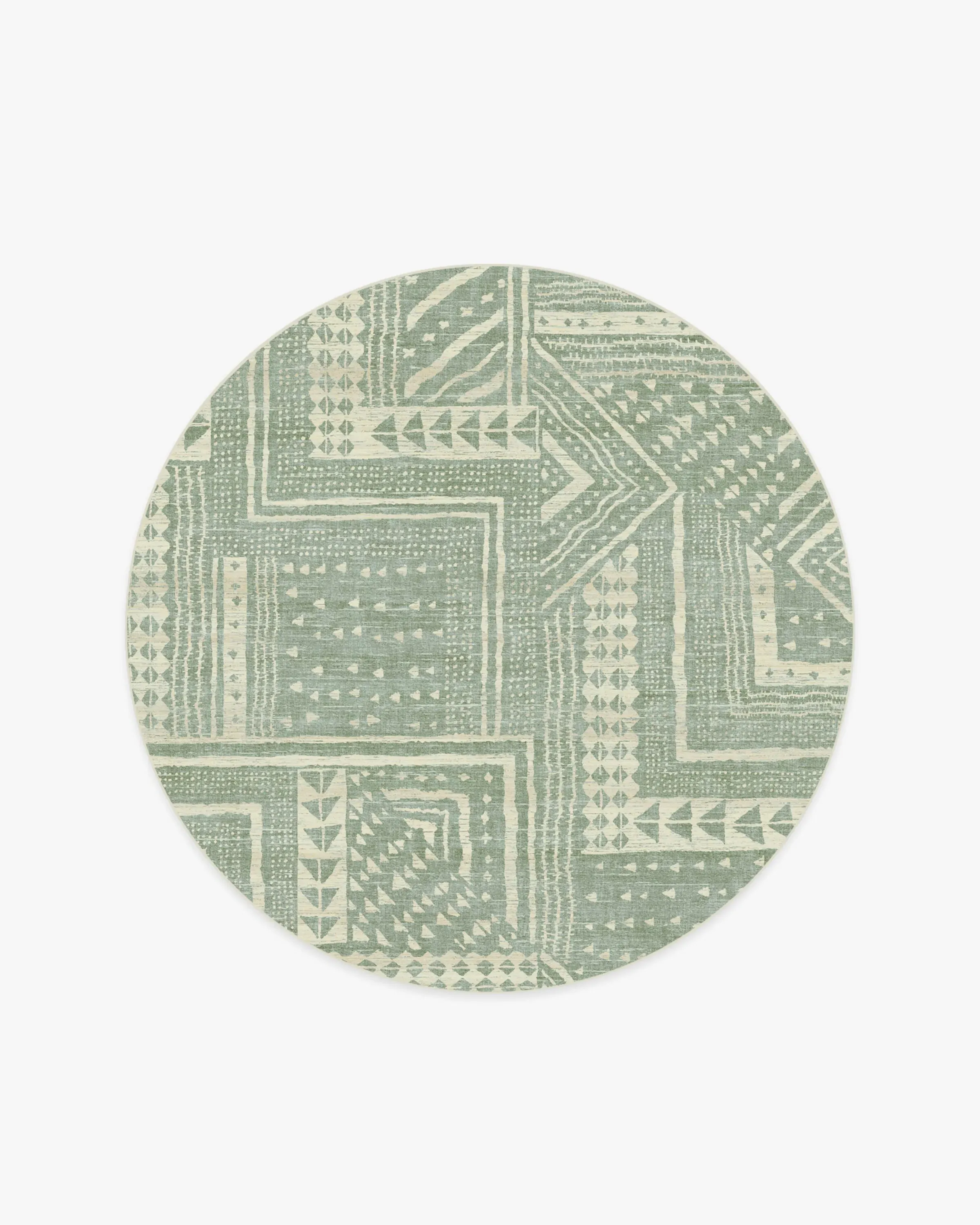 Round Machine Washable Area Rug - Sage