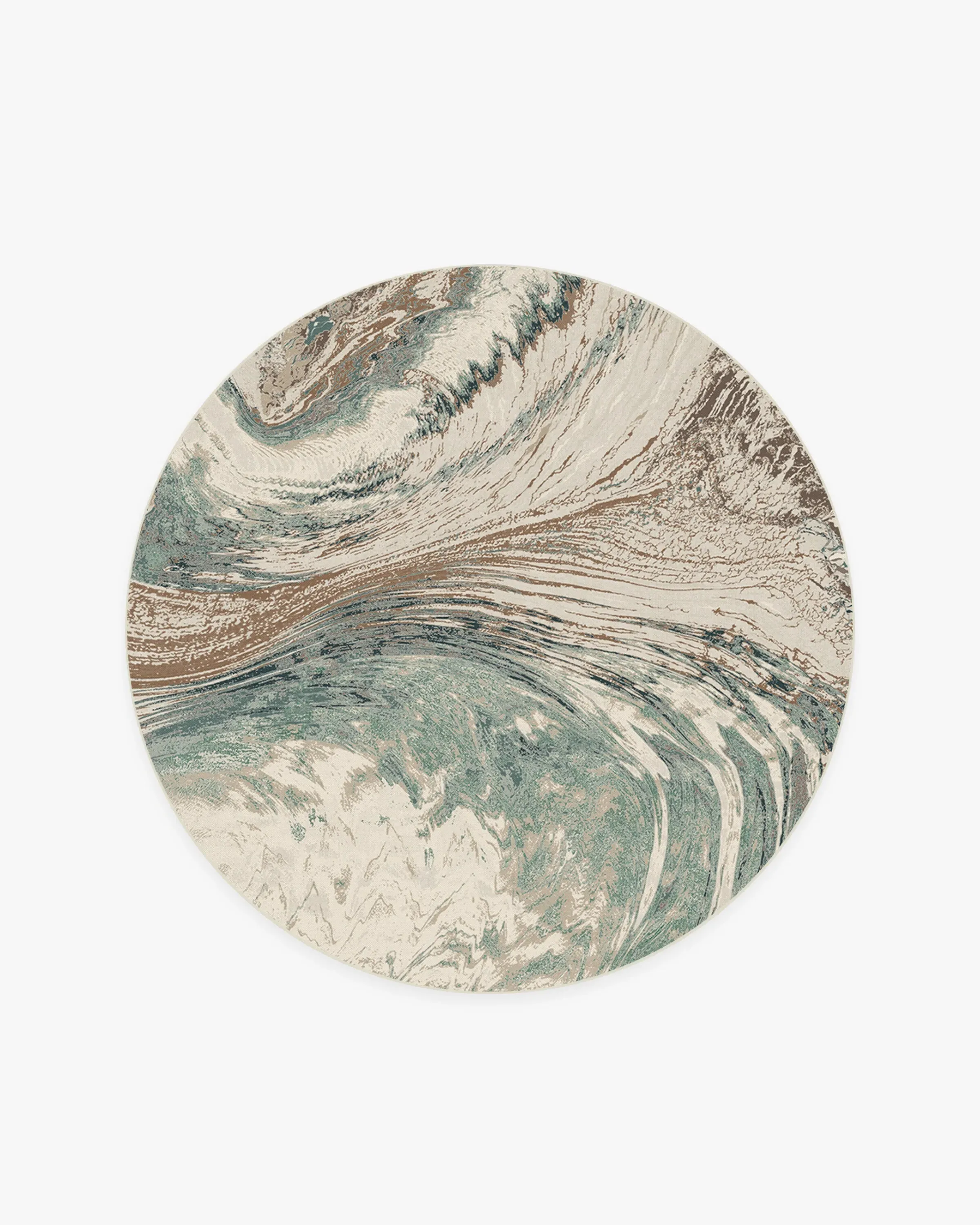 Round Machine Washable Area Rug - Sage, Chenille