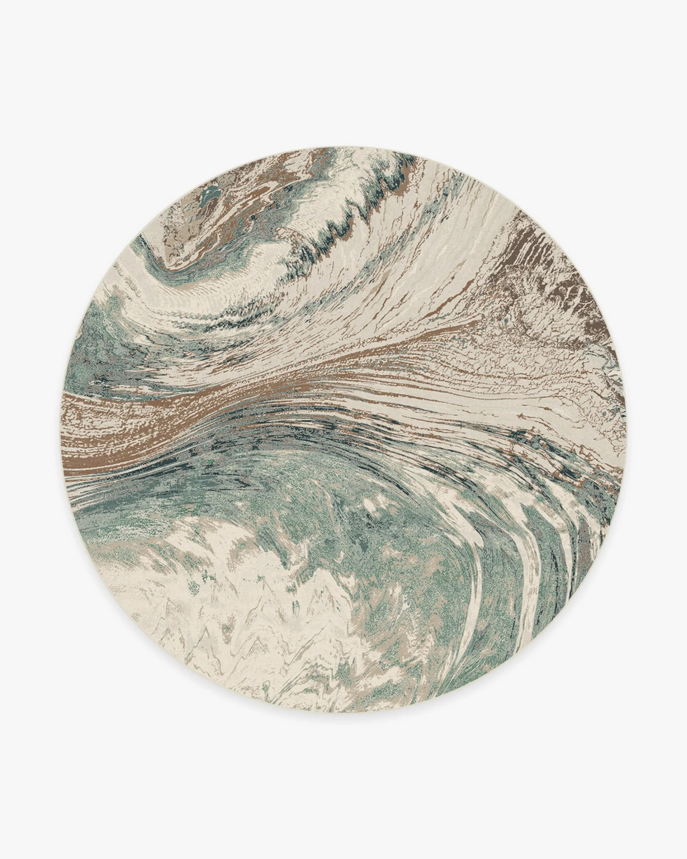 Round Machine Washable Area Rug - Sage, Chenille