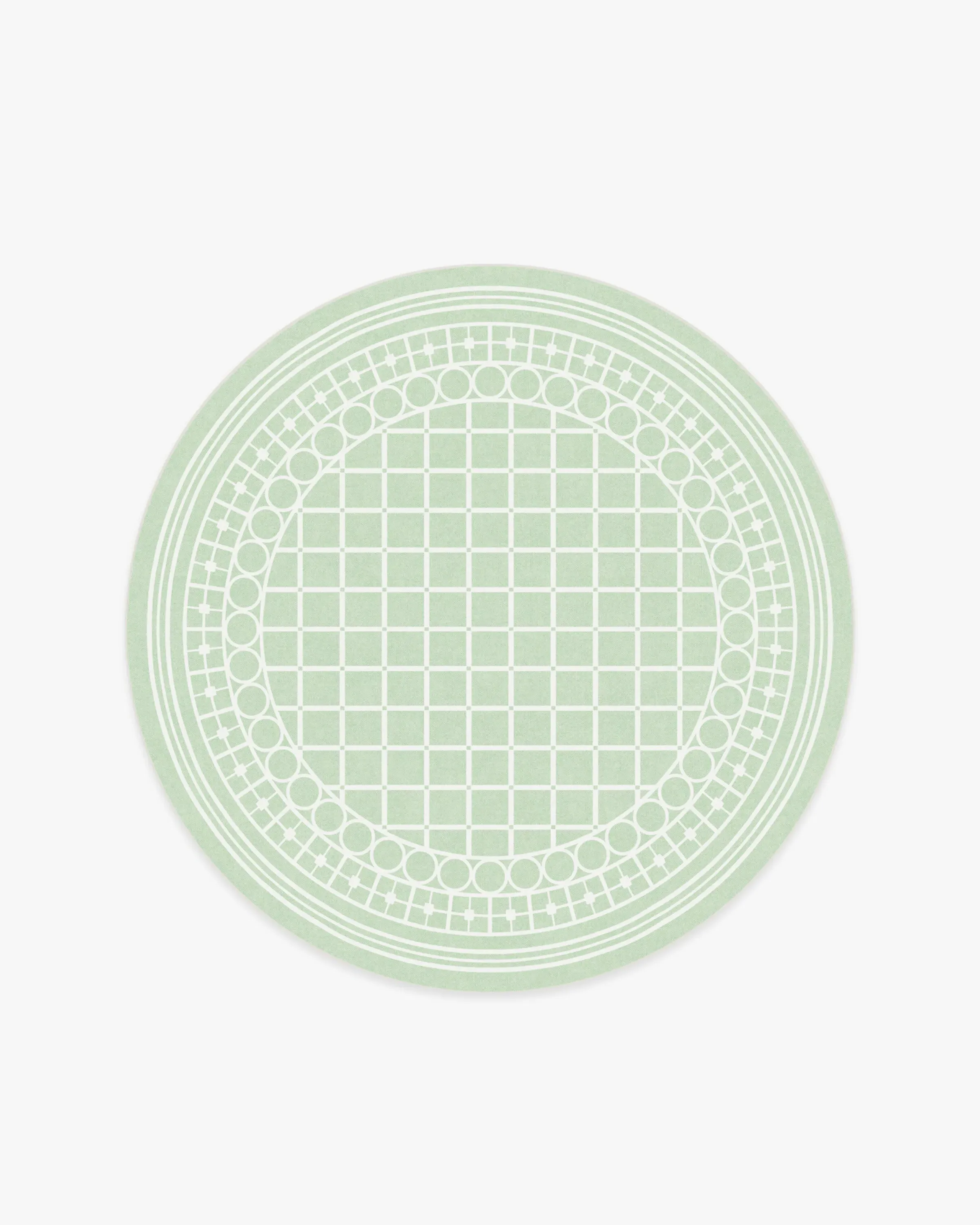 Round Machine Washable Area Rug - Sage Green
