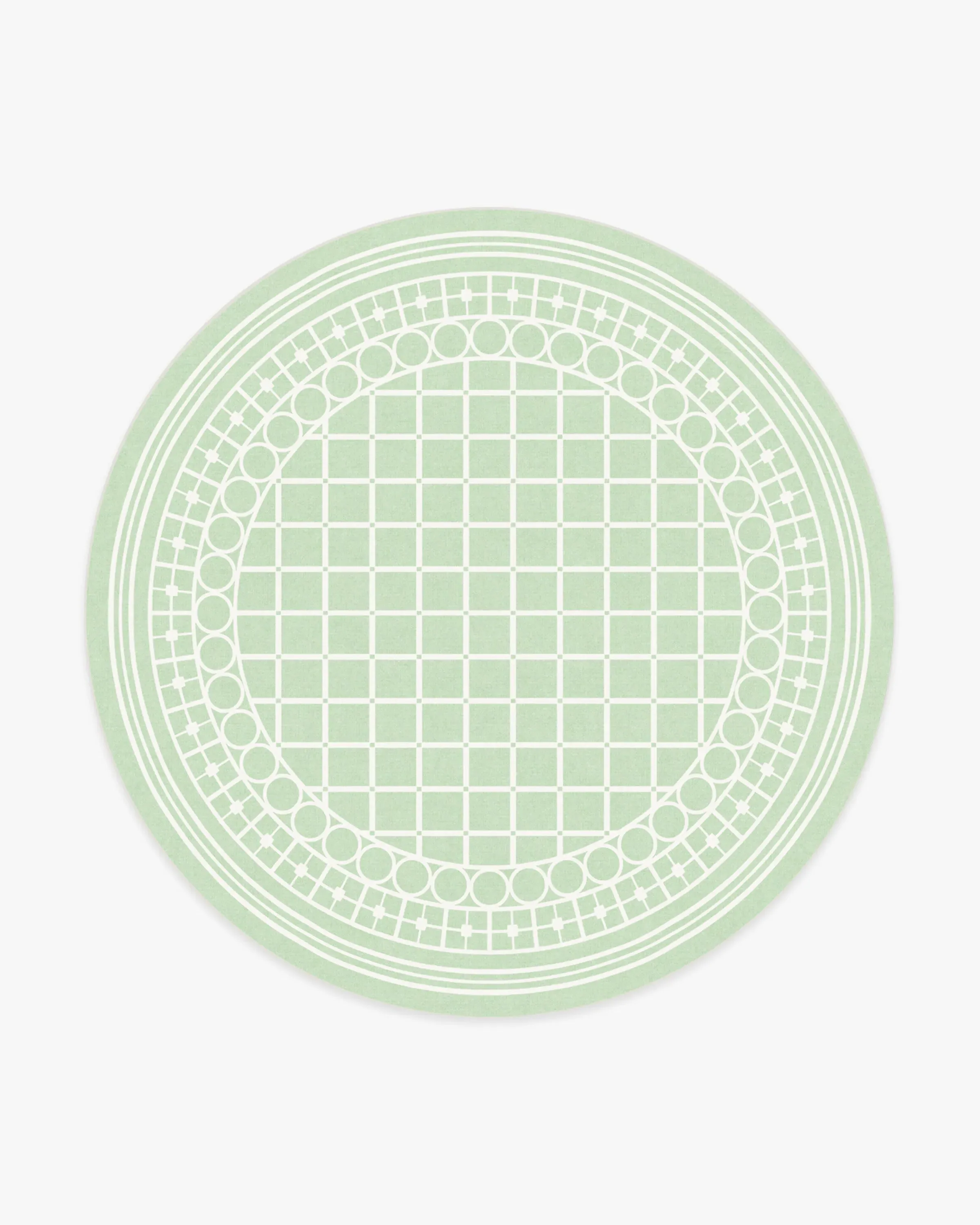 Round Machine Washable Area Rug - Sage Green