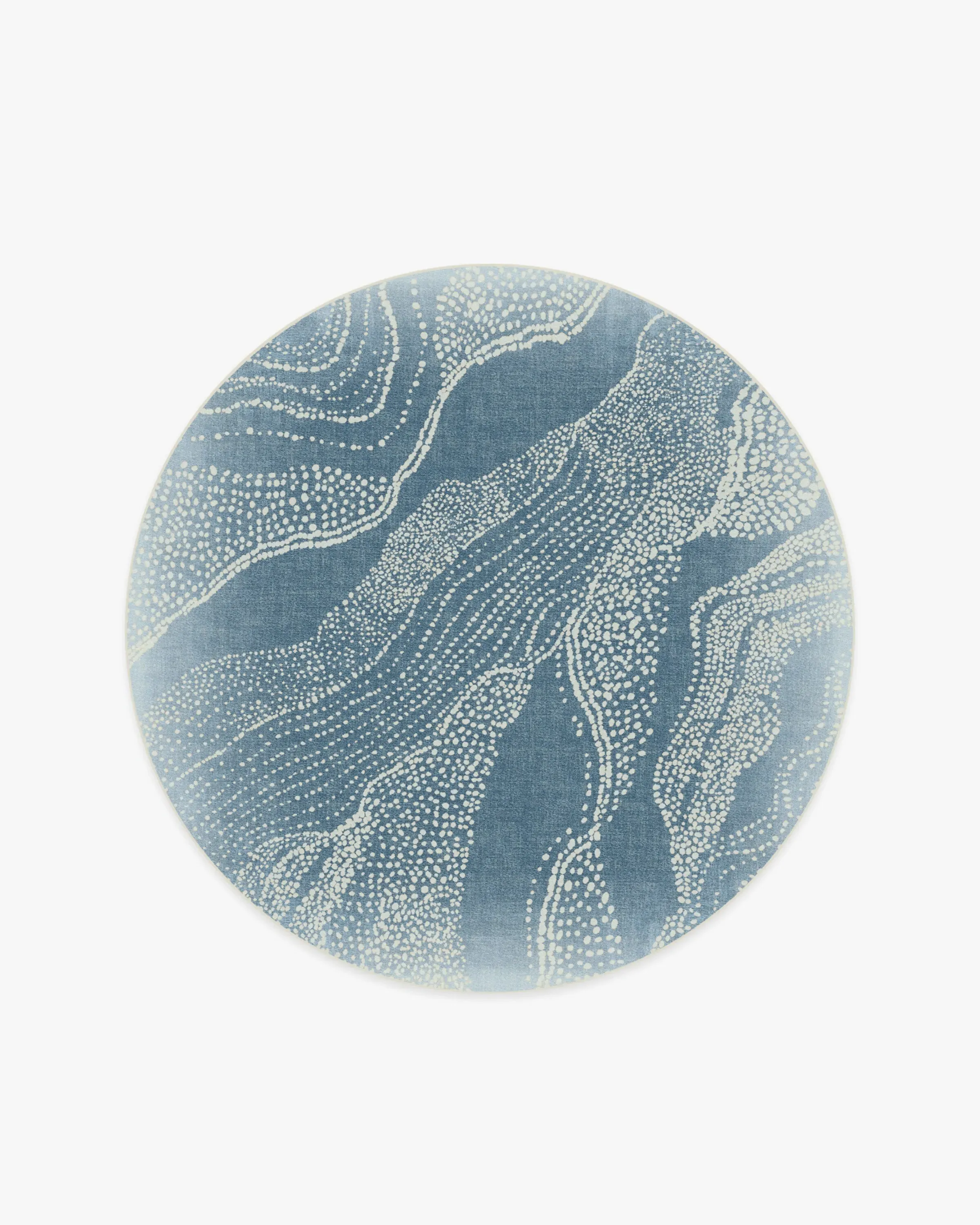 Round Machine Washable Area Rug - Soft Blue