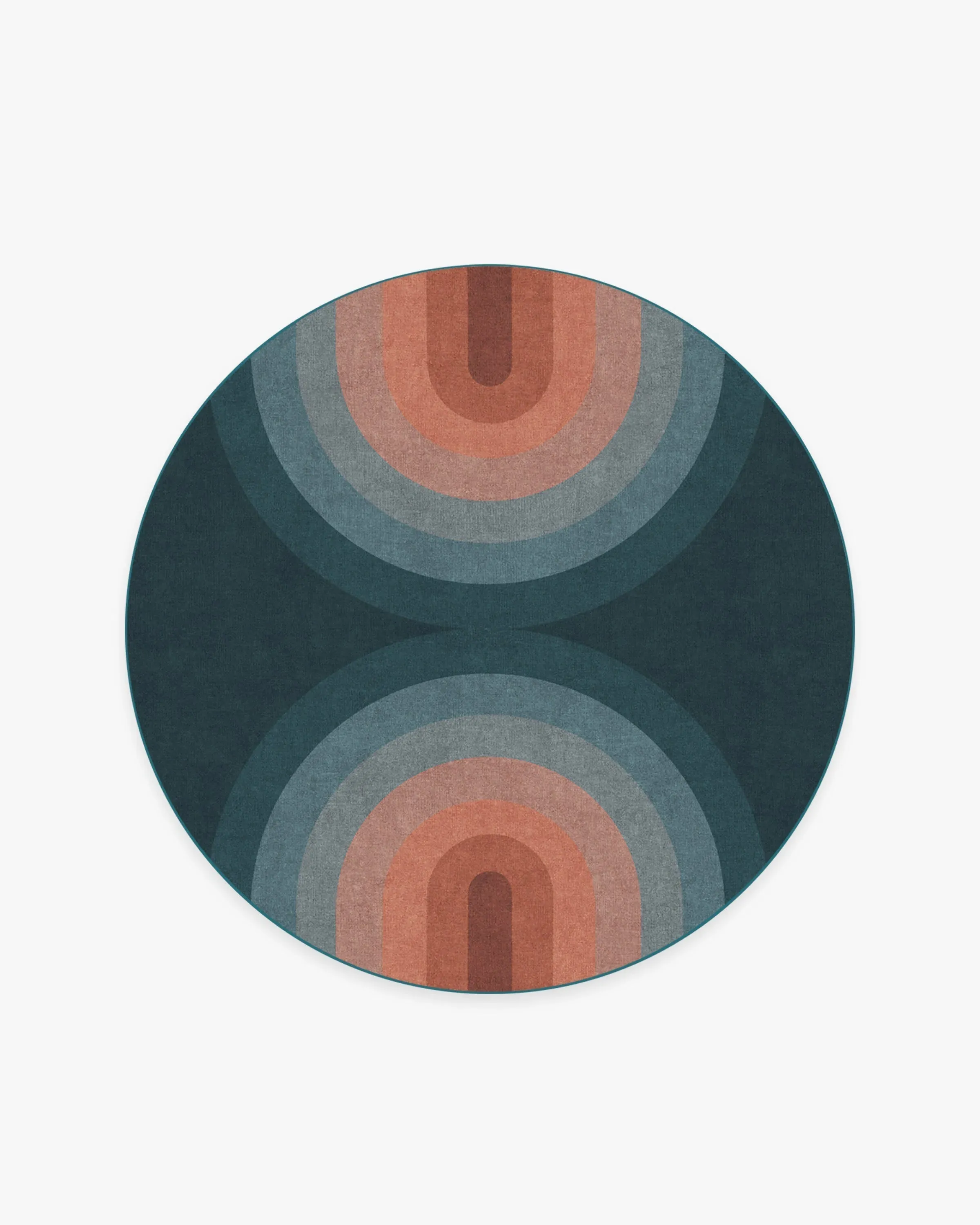 Round Machine Washable Area Rug - Teal