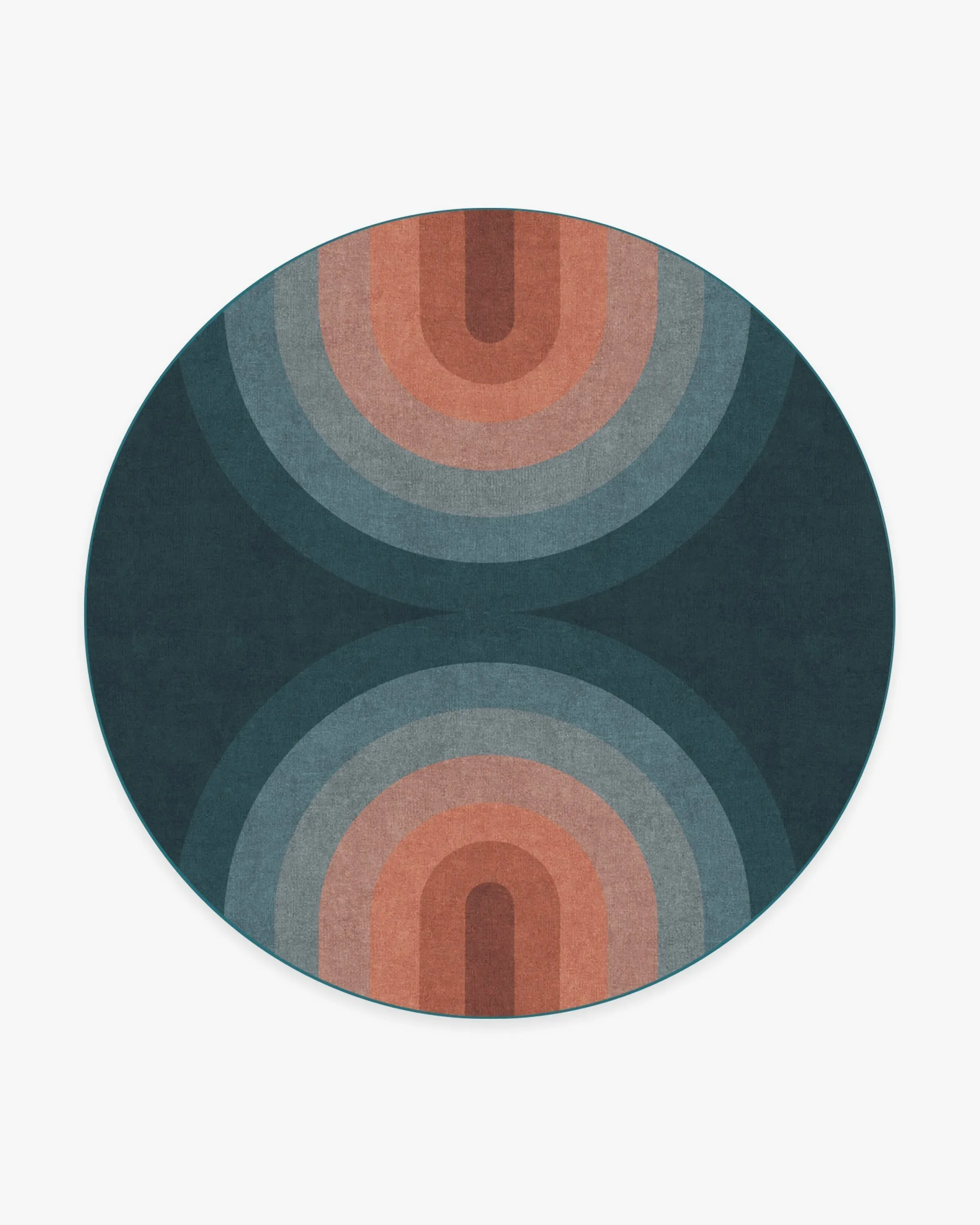 Round Machine Washable Area Rug - Teal