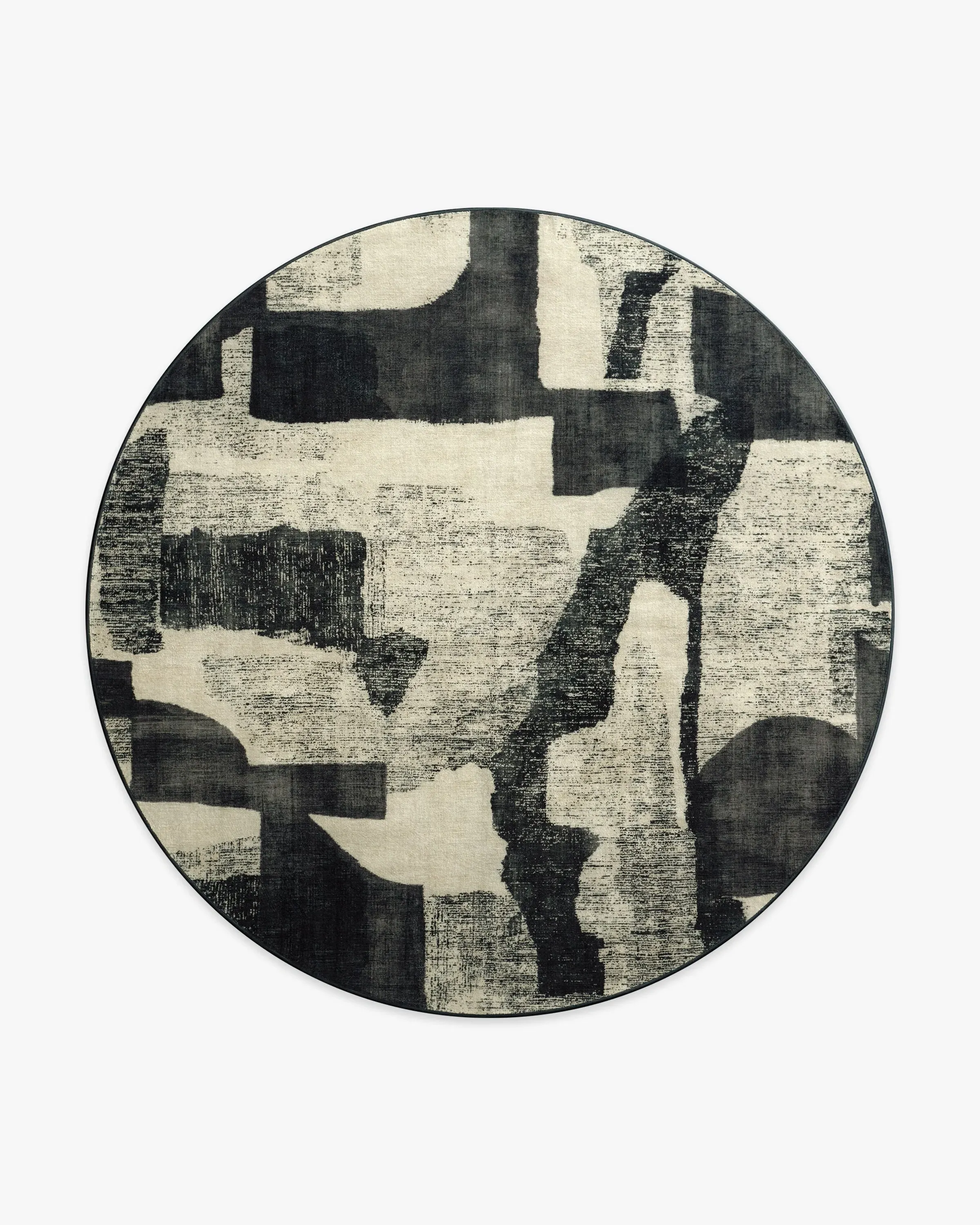 Round Machine Washable Rug - Charcoal, Tufted