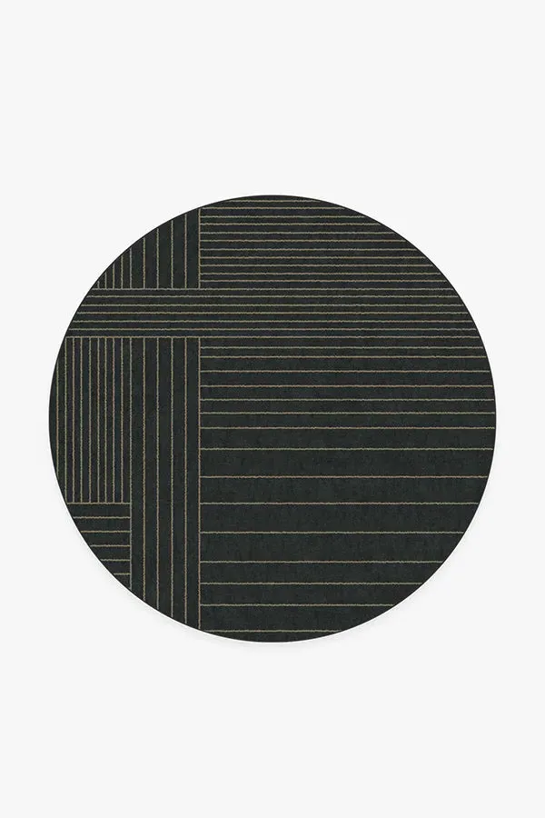 Round Rug Machine Washable - Charcoal