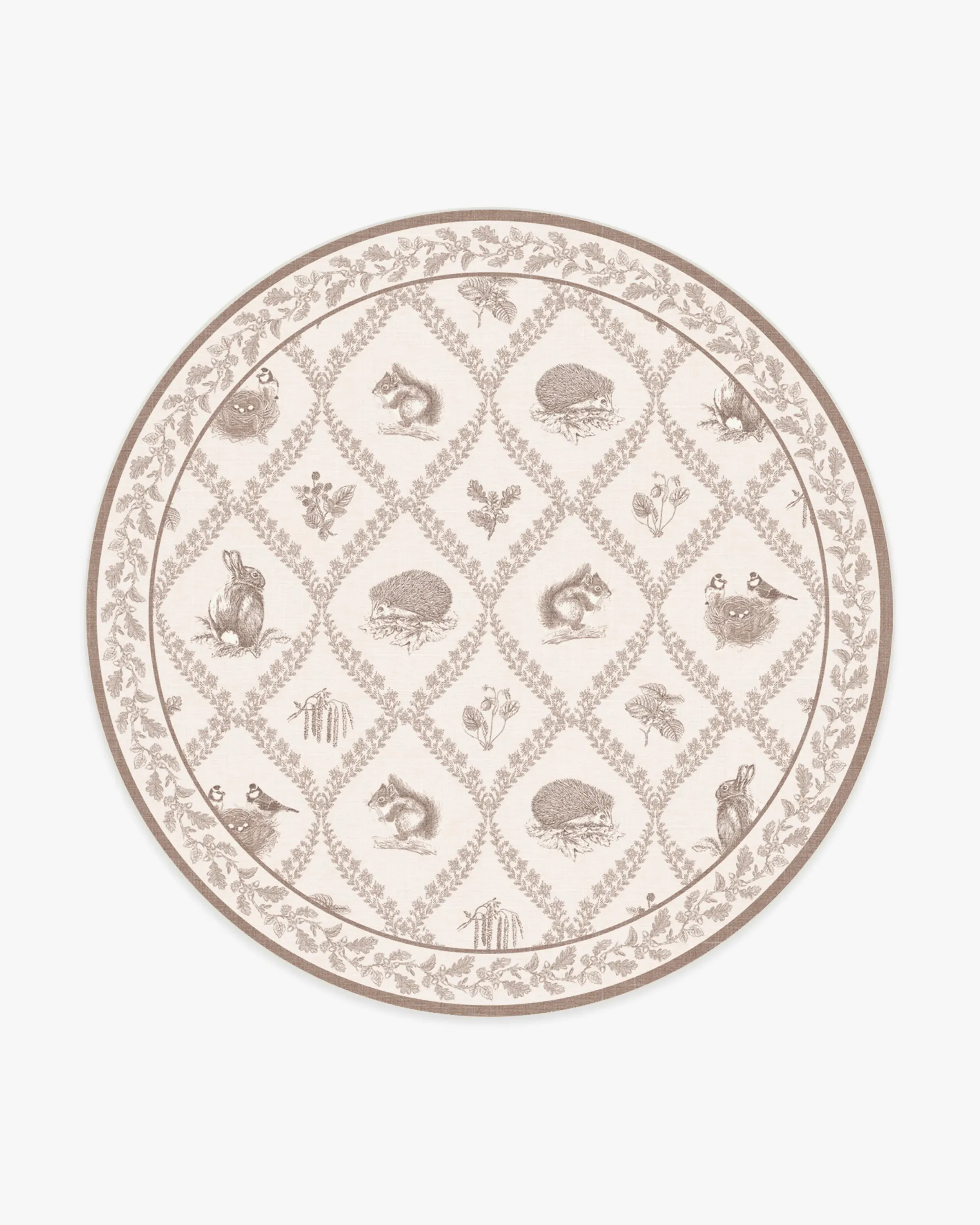 Round Rug Machine Washable - Fawn, Flatwoven