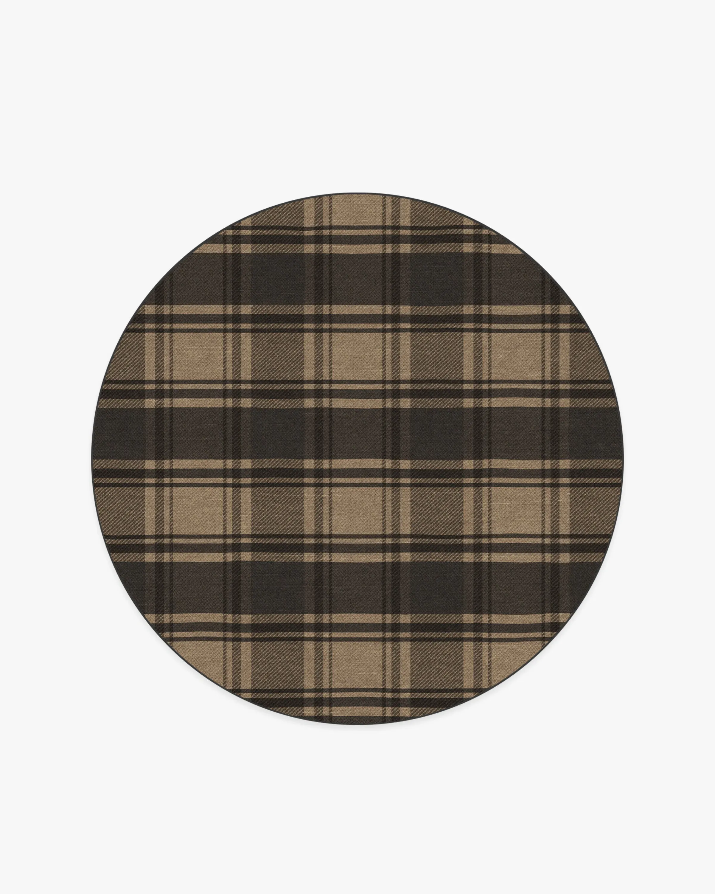 Round Washable Area Rug - Charcoal, Flatwoven