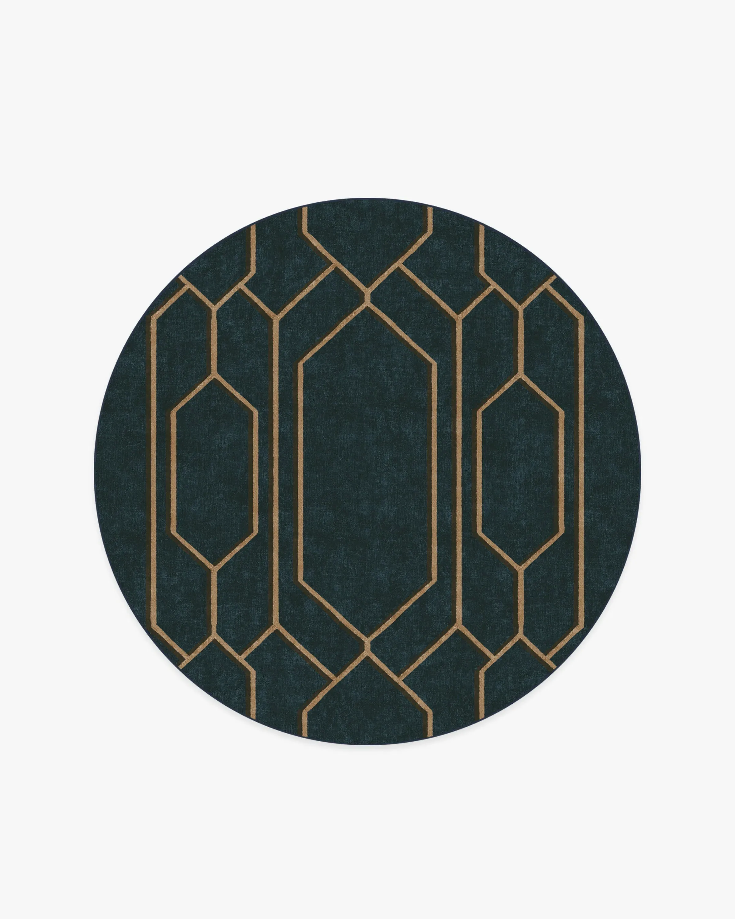 Round Washable Area Rug - Marine Blue, Flatwoven