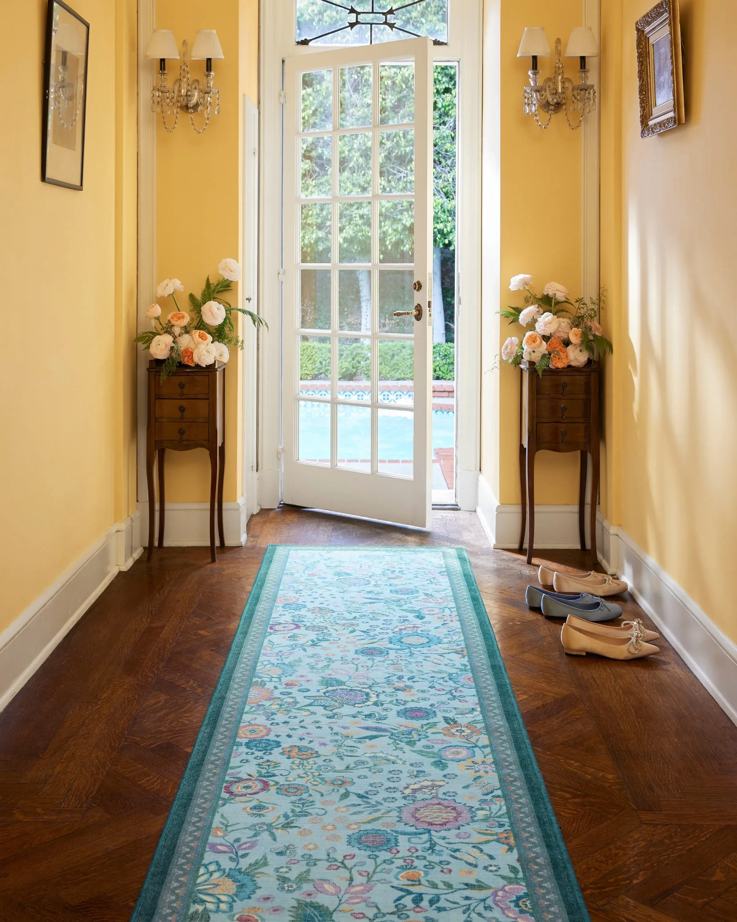 Round Washable Area Rug - Multicolour