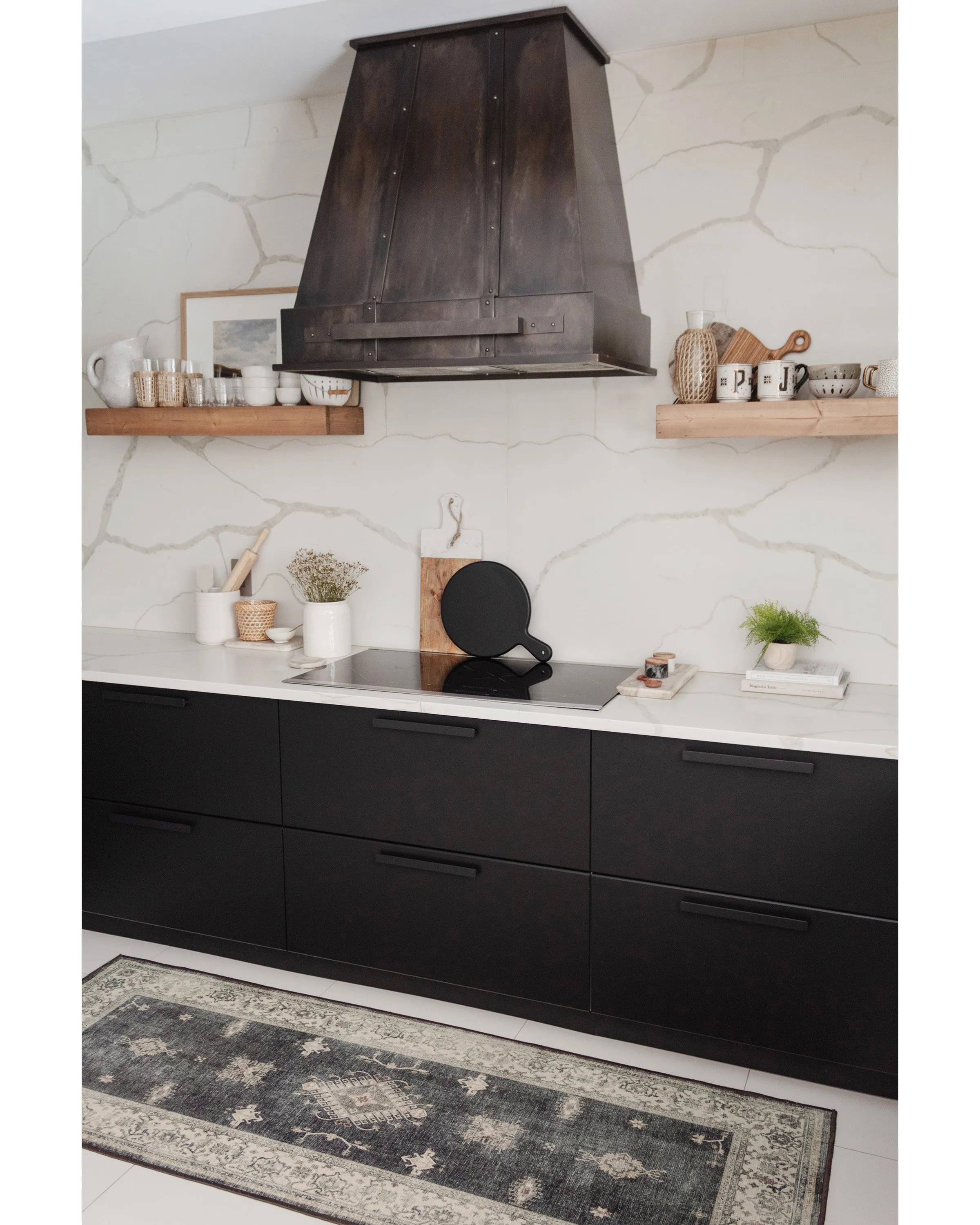Runner Area Rug Machine Washable - Black