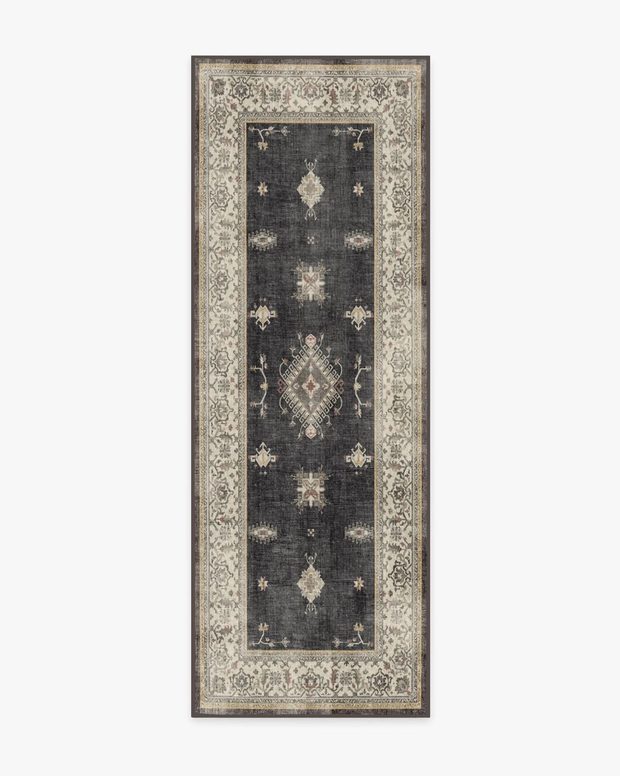 Runner Area Rug Machine Washable - Black