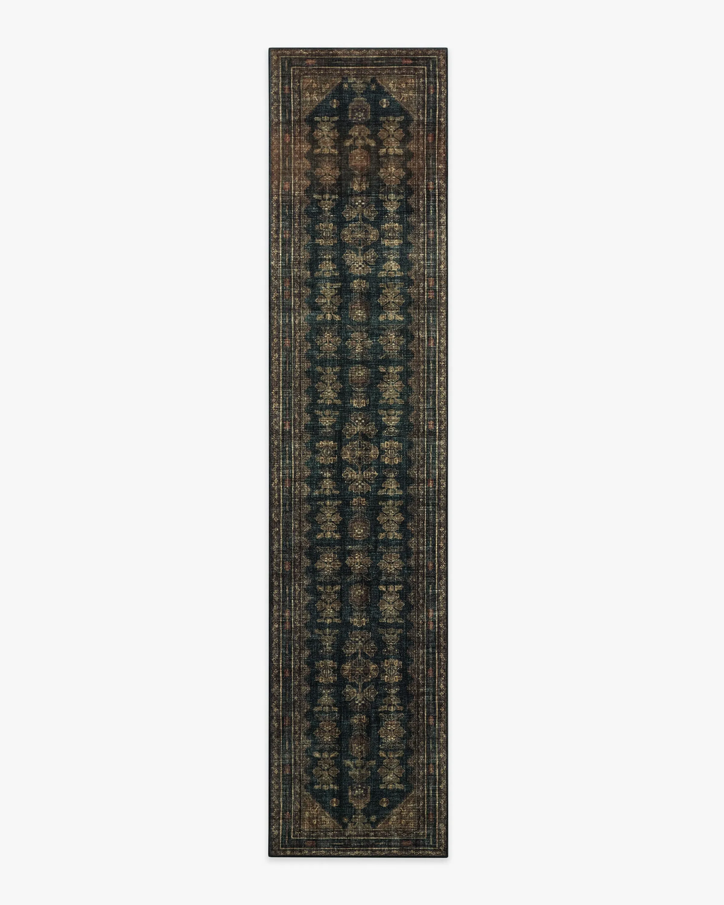 Runner Area Rug Machine Washable - Black, Brown